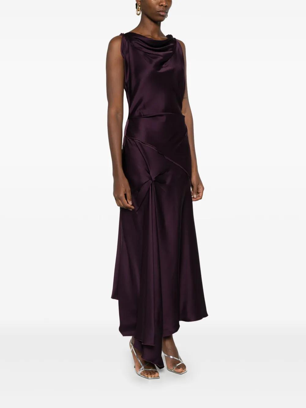 asymmetric draped maxi dress Product Image
