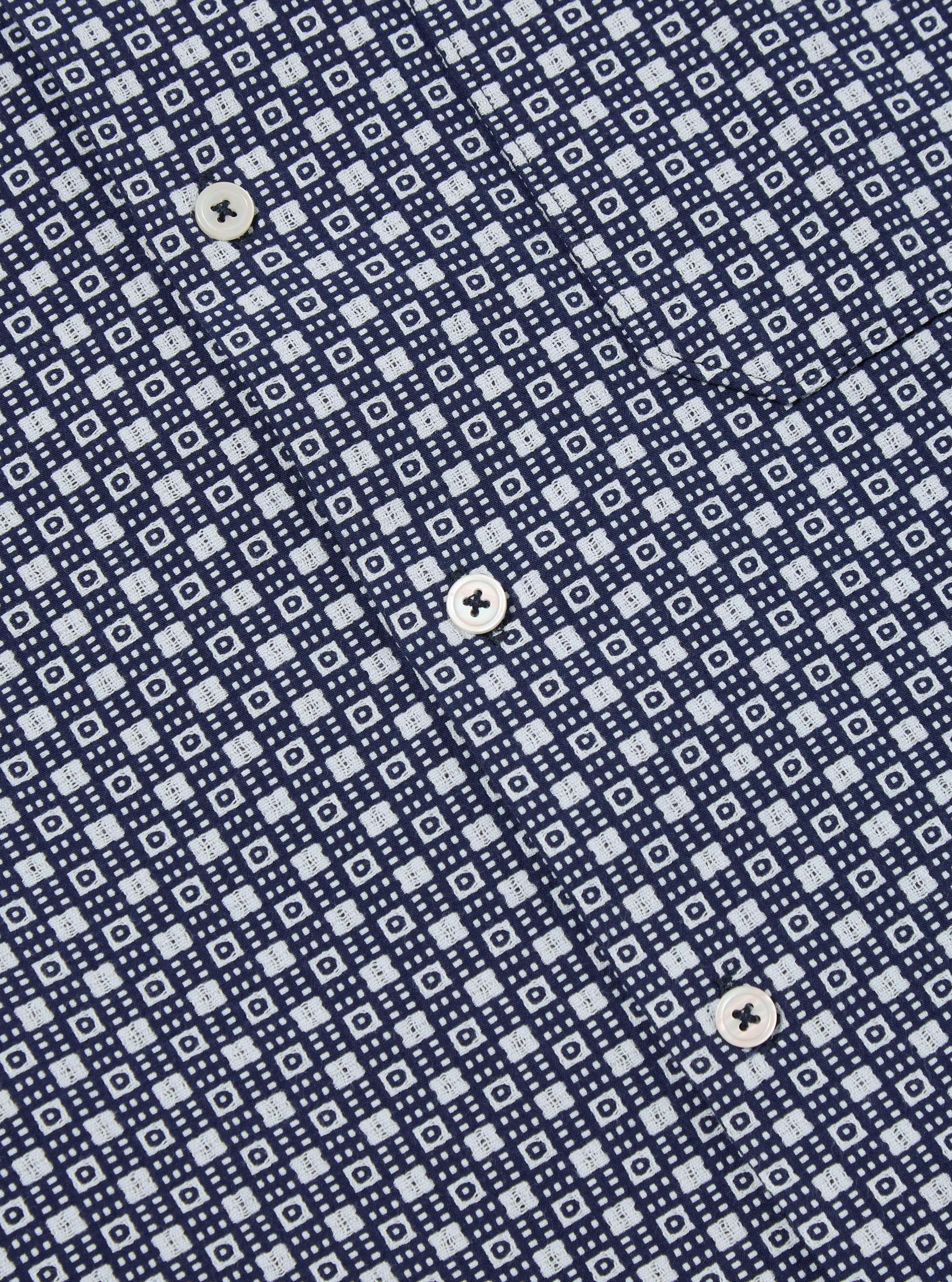 Universal Works Dean Road Shirt in Navy Tile 3 Cotton Product Image