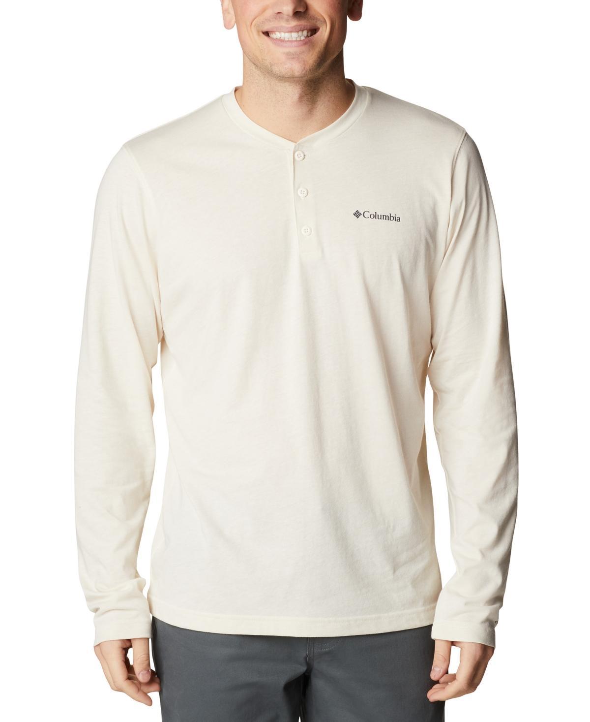 Men's Columbia Thistletown Hills™ Henley Top, Size: Small, Chalk Grey Product Image