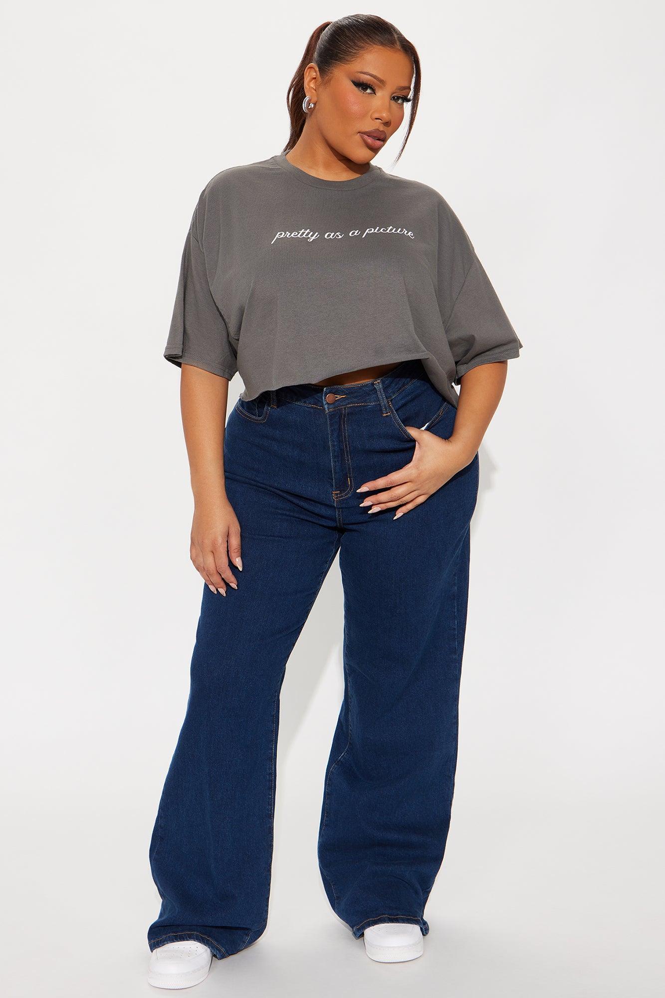 Pretty As A Picture Cropped Tee - Charcoal Product Image