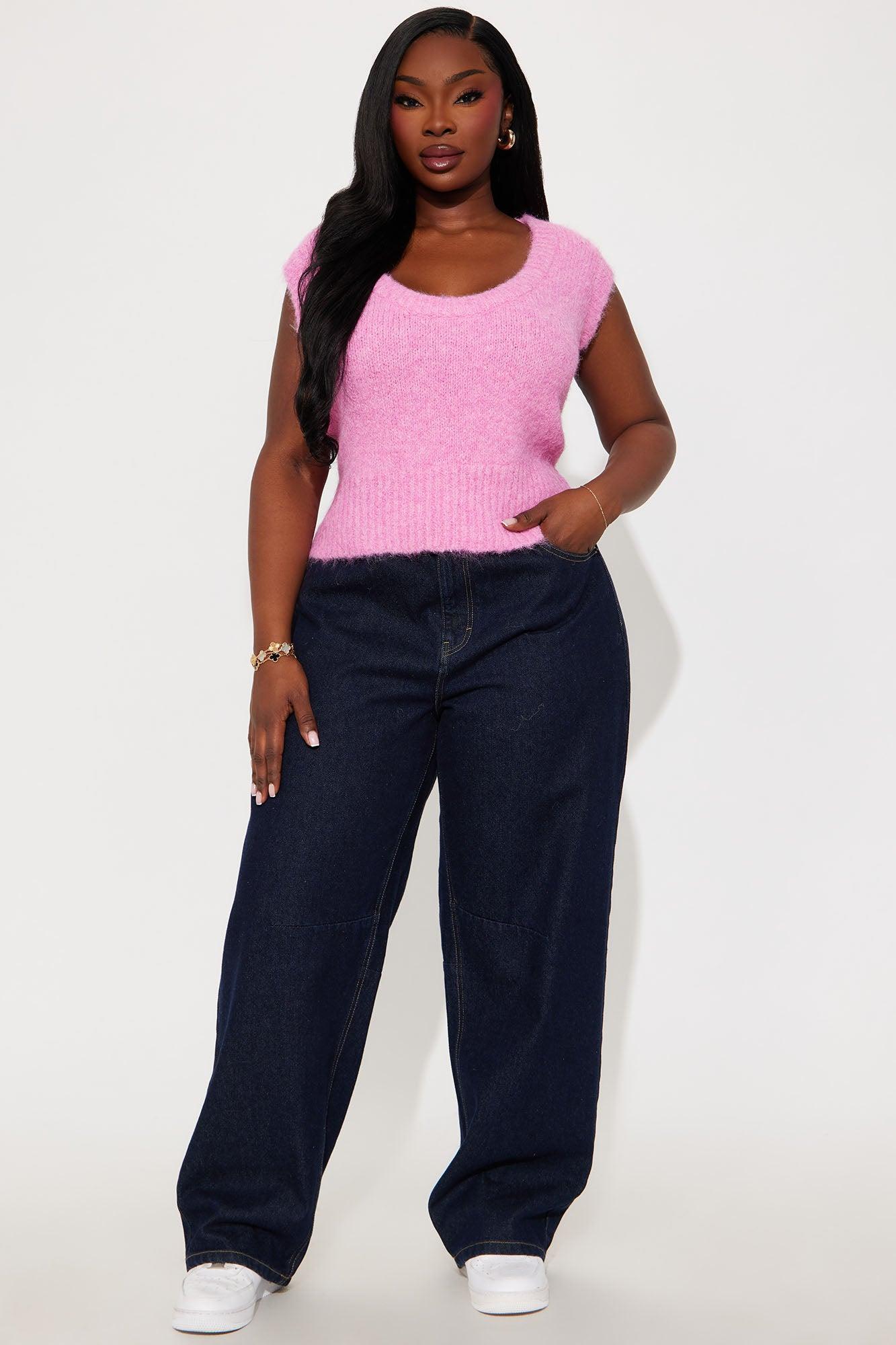 Well Behaved Fuzzy Sweater - Pink Product Image