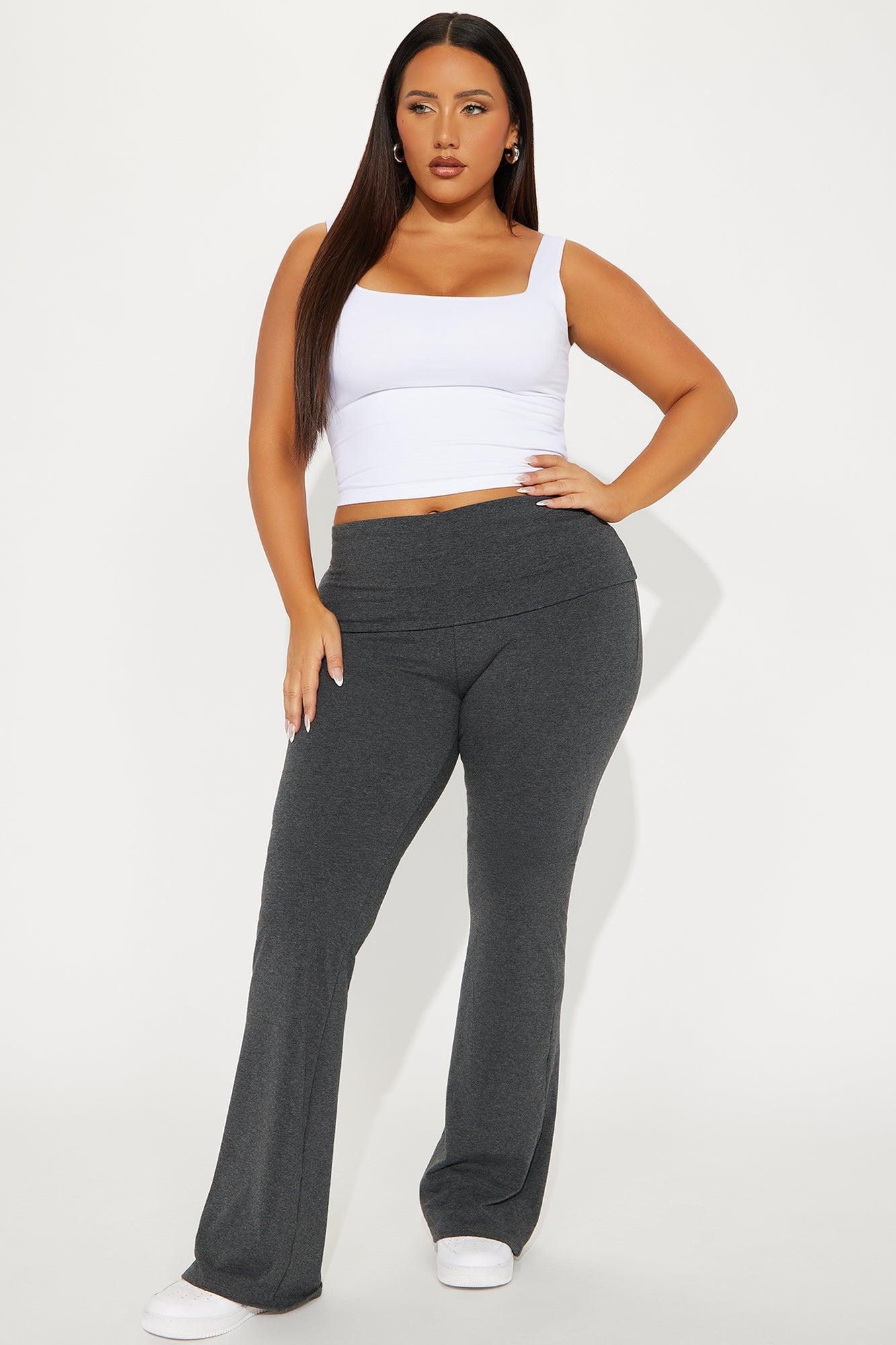 Tall Adriana Foldover Flare Pant - Charcoal Product Image