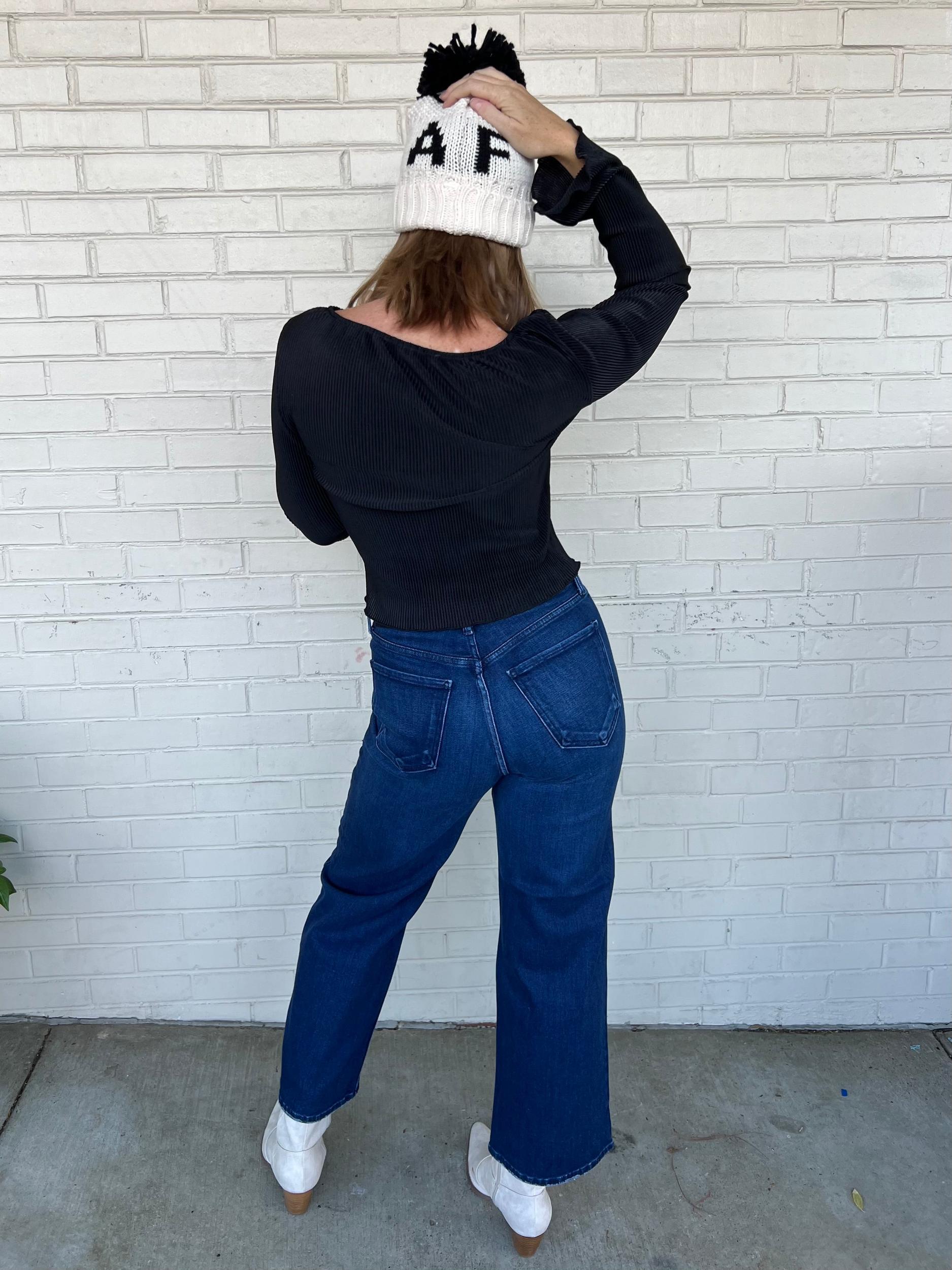 Ava Wide Leg Jeans - Dark Wash Product Image