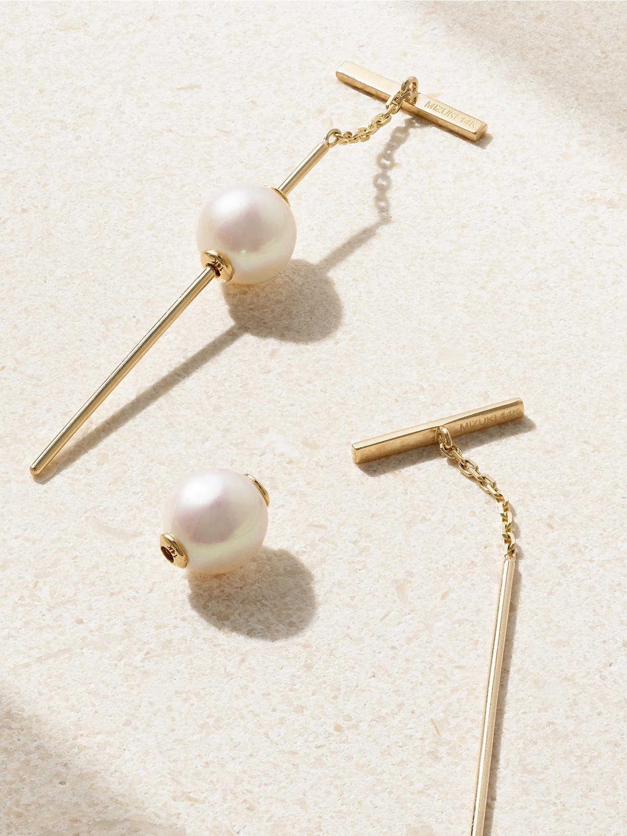 MIZUKI 14-karat Gold Pearl Earrings Product Image