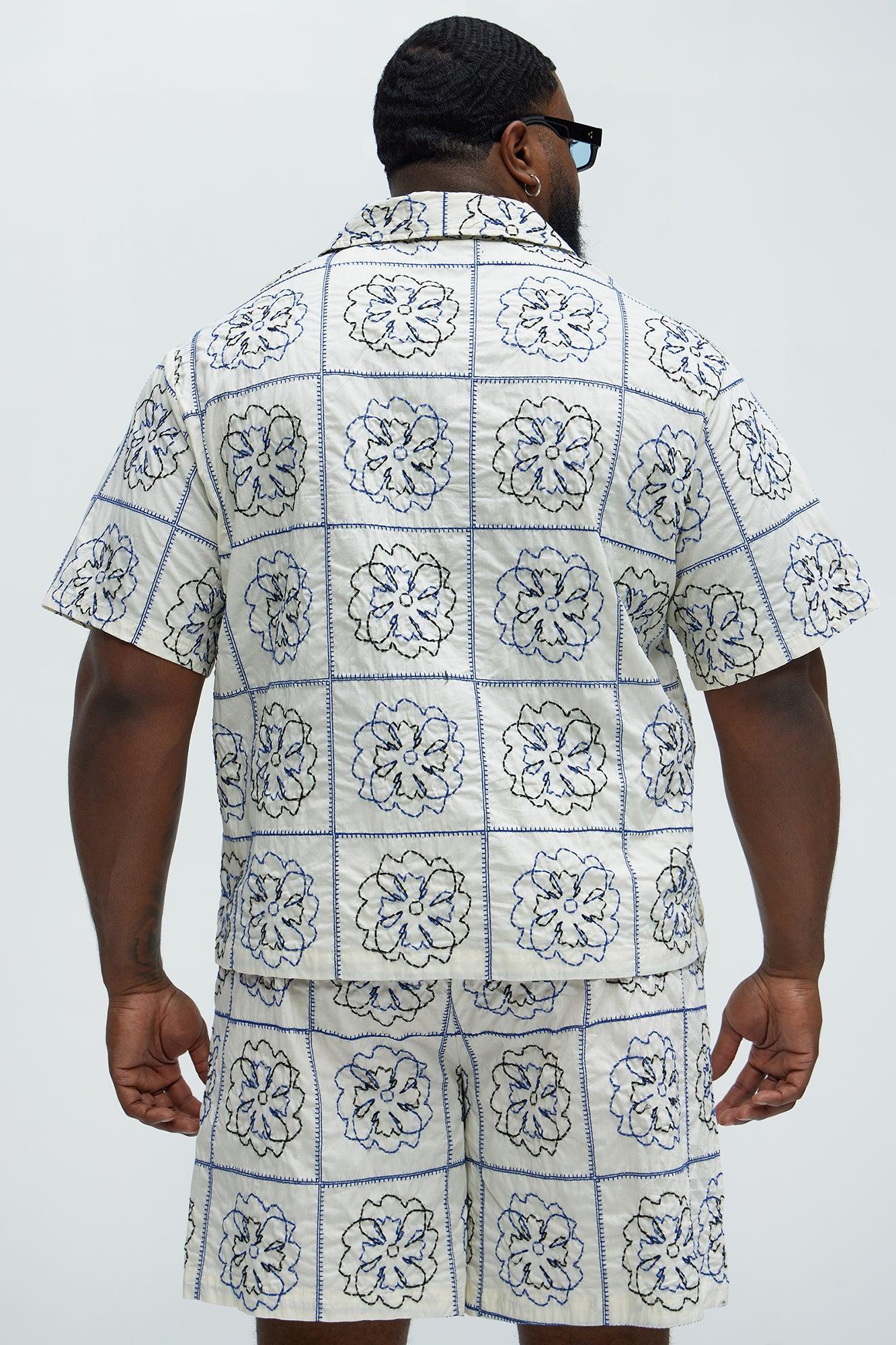 Tropical Bloom Cotton Shirt - White/combo Product Image