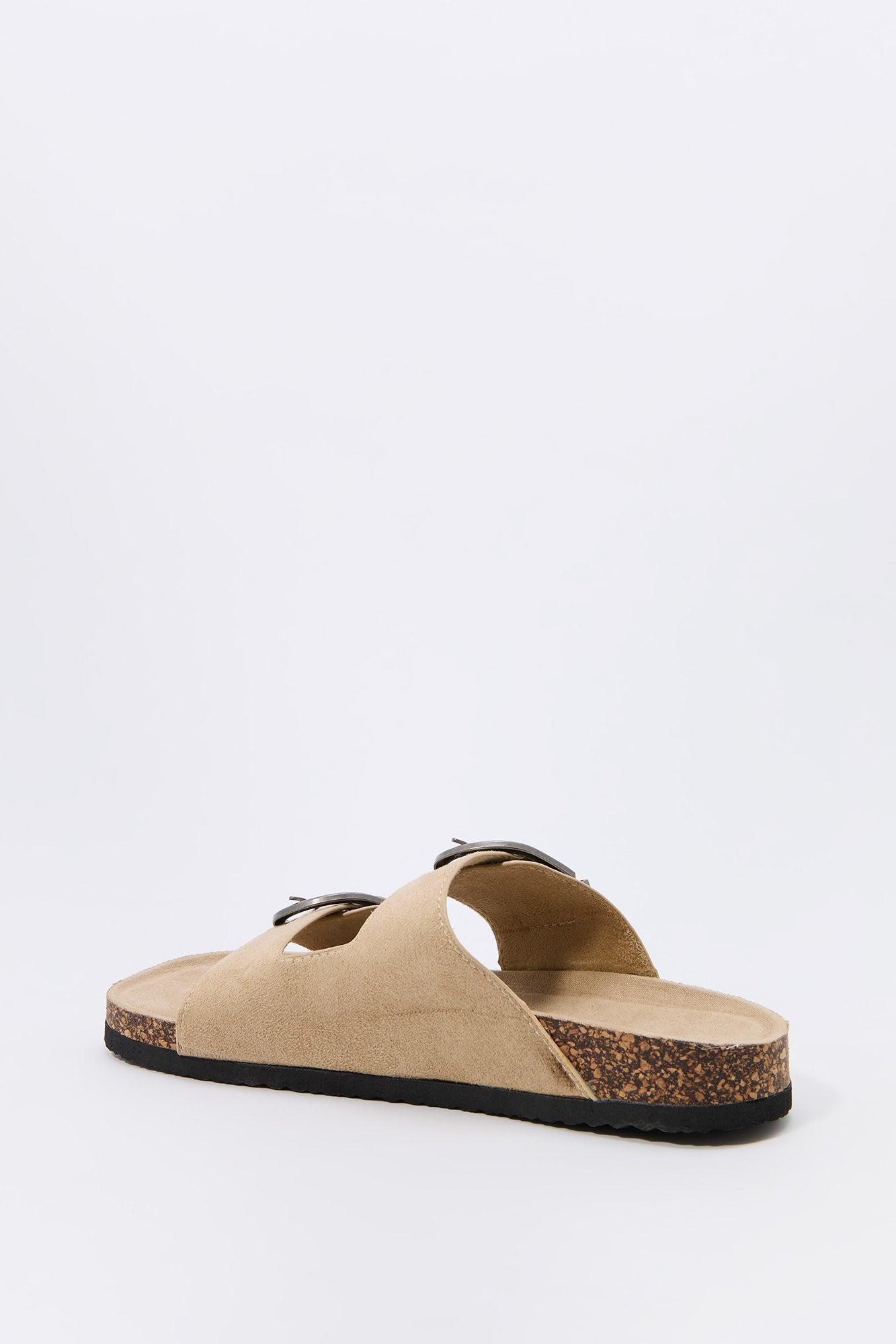 Faux Suede Buckle Cork Sandal Female Product Image
