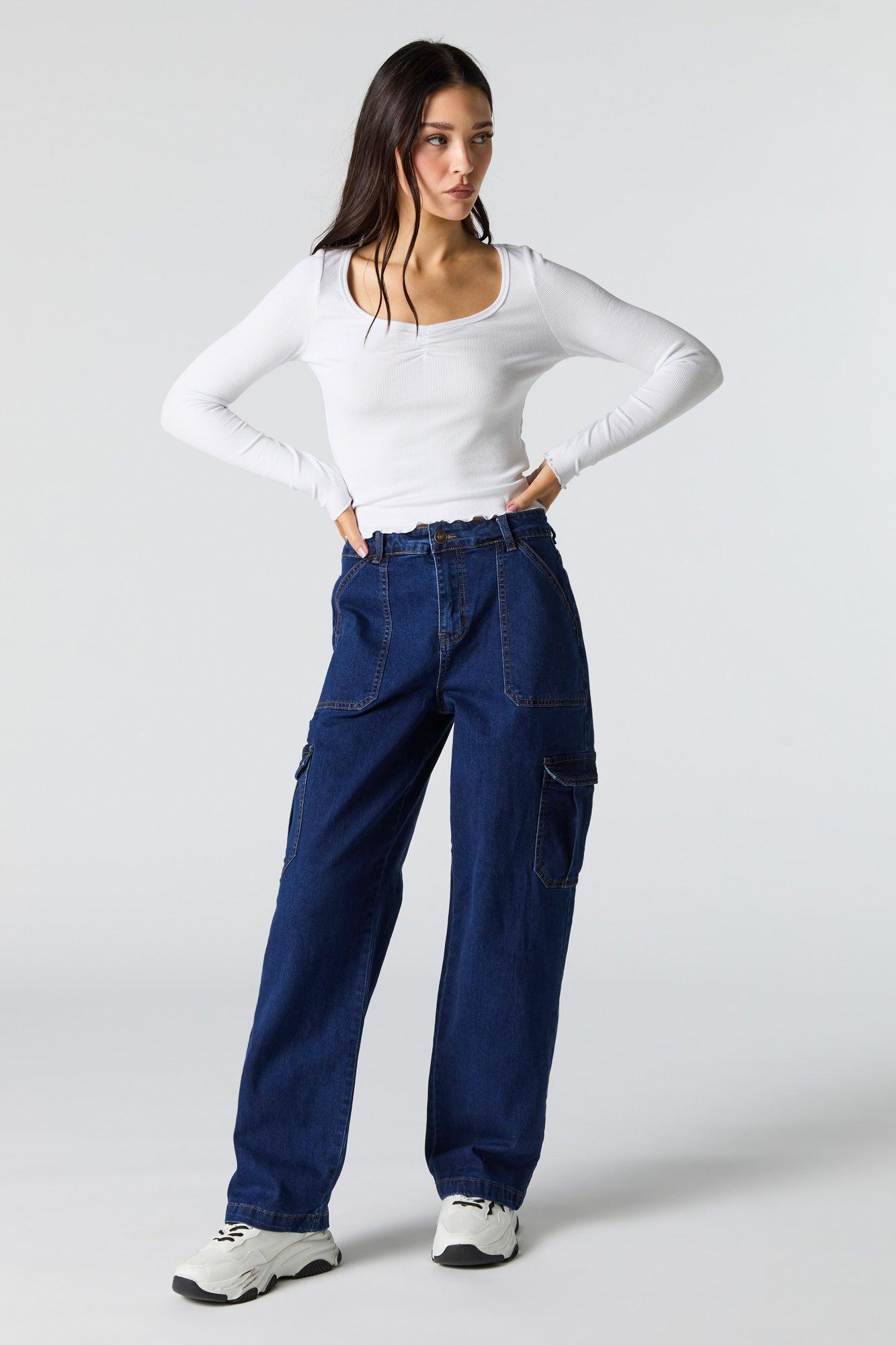 Ribbed Cinched Long Sleeve Top Female Product Image