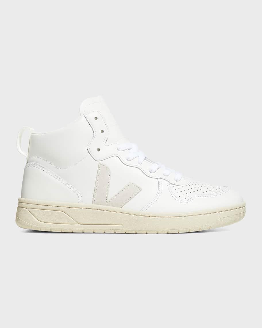 V15 Mixed Leather Mid-Top Sneakers Product Image