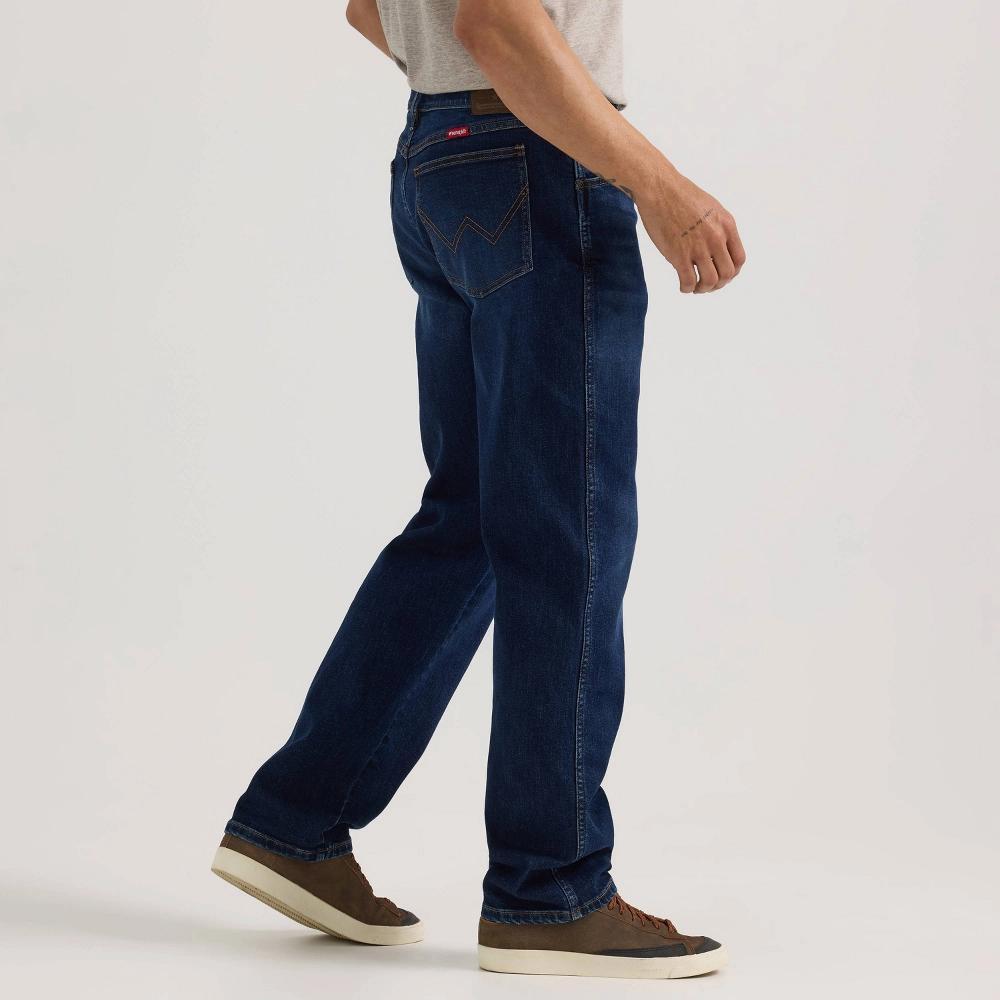 Wrangler Men's Relaxed Fit Straight Jeans - Navy Denim 32x32: Midweight Cotton Blend, Stretch Denim, Mid Rise, Machine Washable Product Image