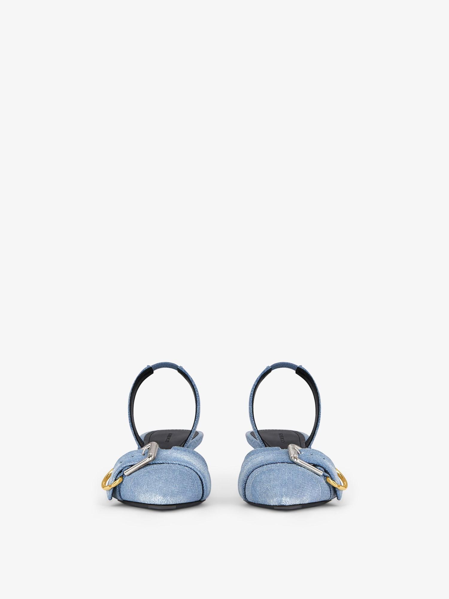 Voyou slingbacks in washed denim Product Image