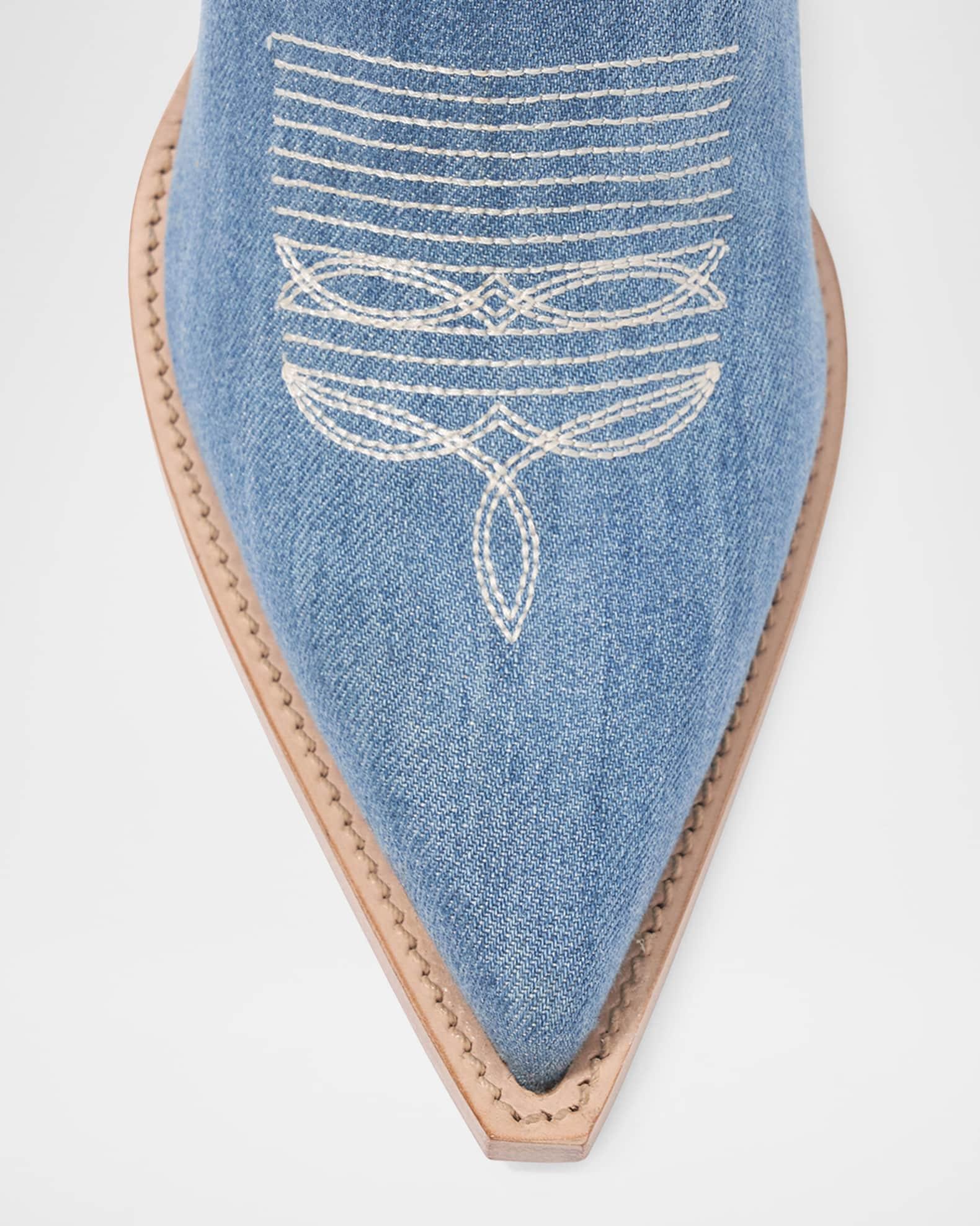 Lainy Denim Western Mule Pumps Product Image