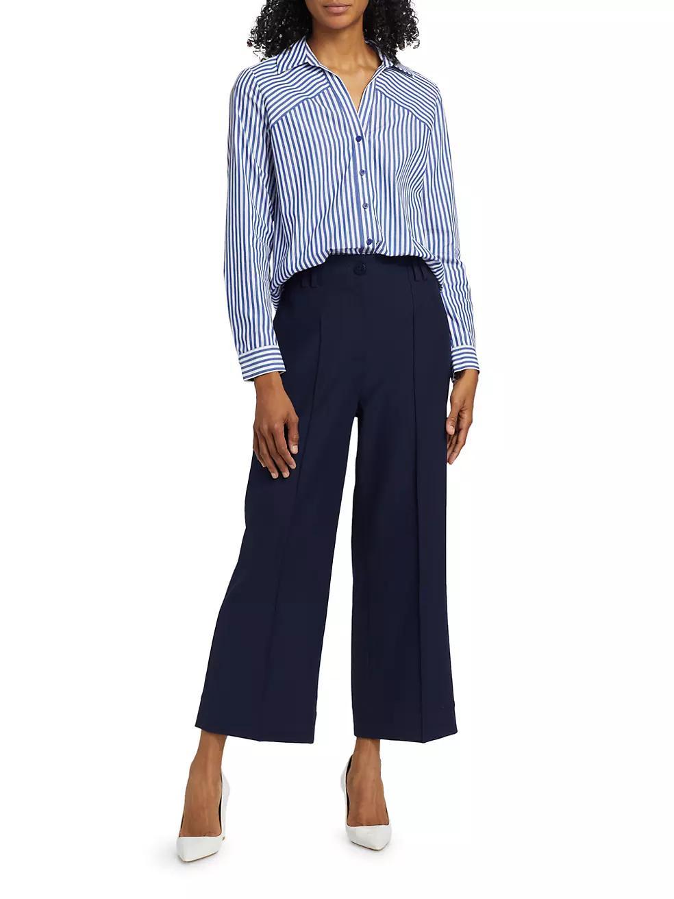 The Nikita Stripe Cotton Blouse Product Image
