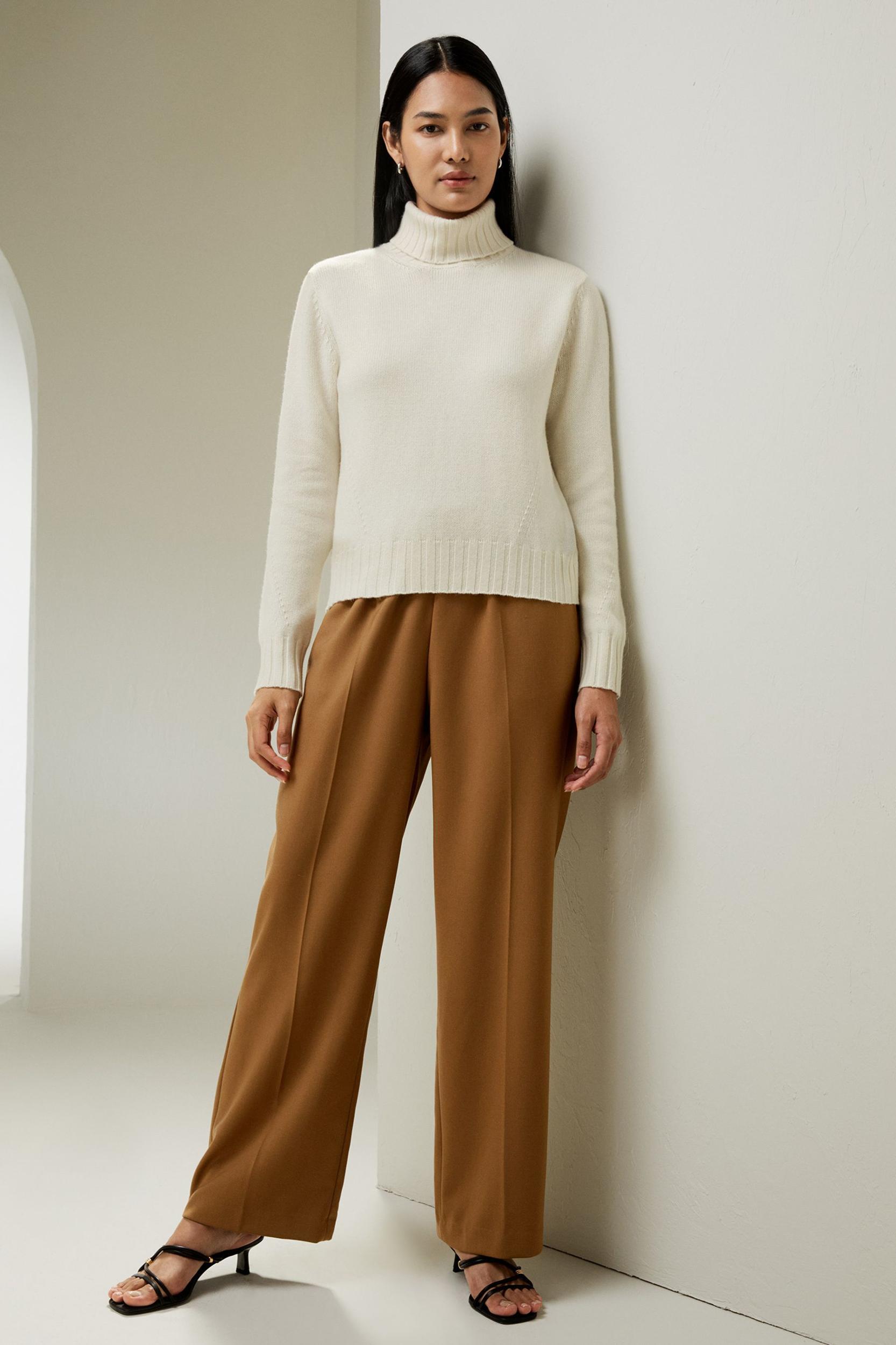Turtleneck Sweater with Rib Hemline Product Image