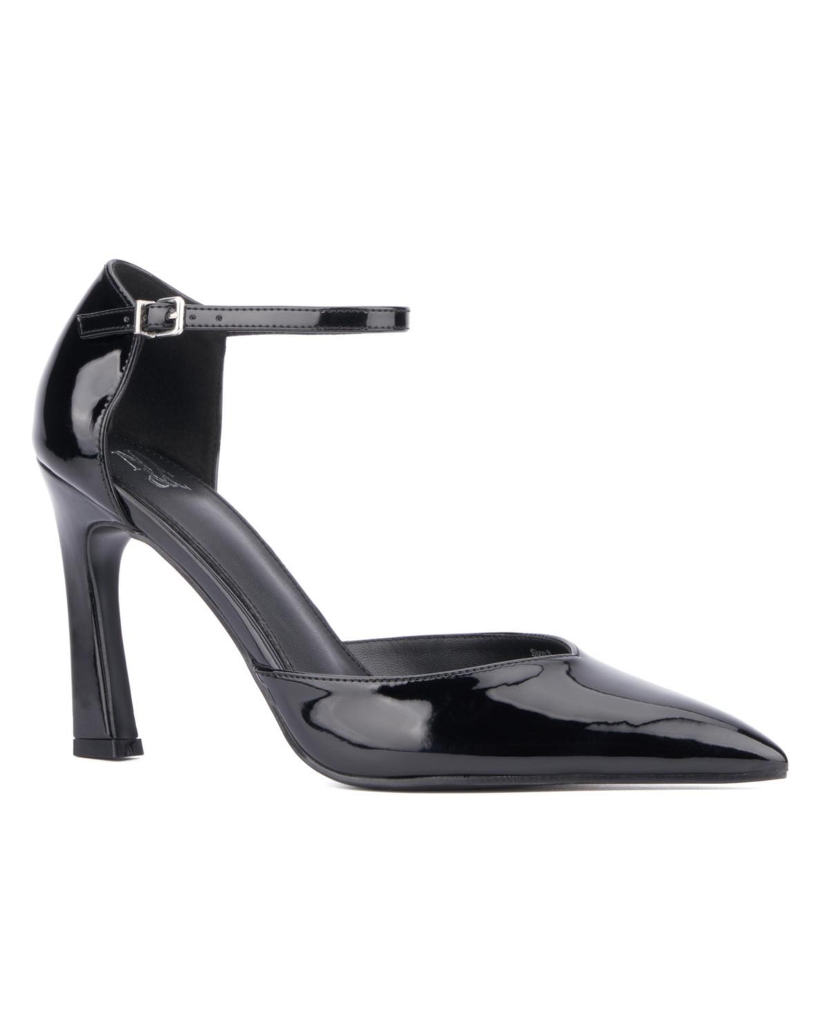 New York & Company Xaria Women's Ankle Strap Heels, Size: 6, Purple Patent Product Image