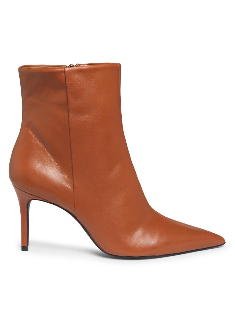 Womens Mikki 85MM Leather Stiletto Booties Product Image