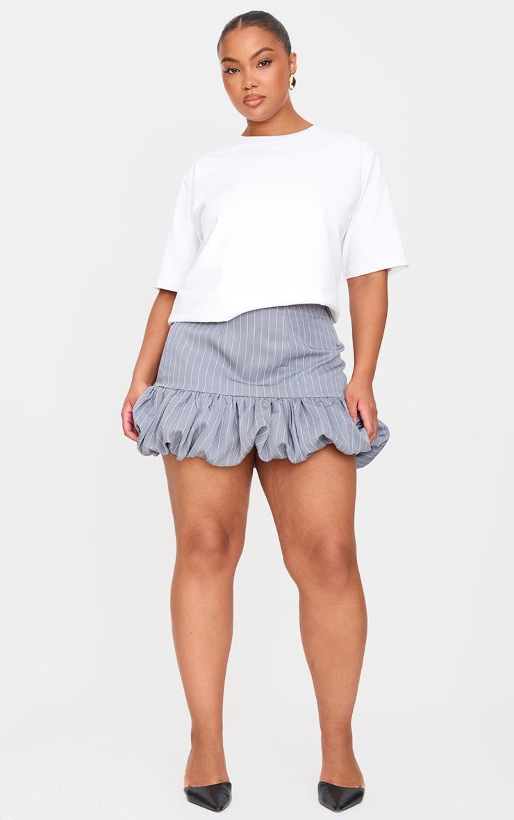 Plus Grey High Waisted Puffball Skirt Product Image