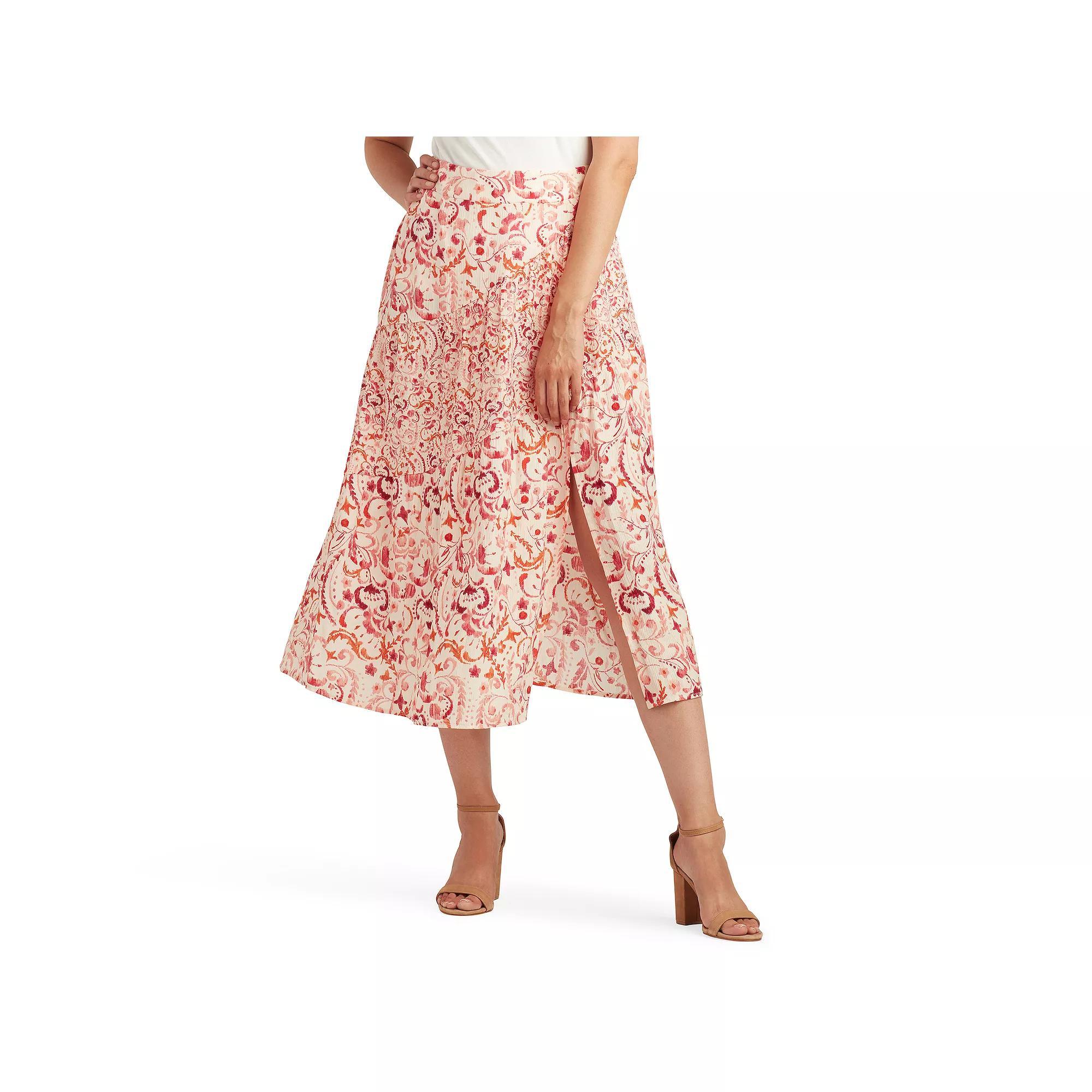 Women's AB Studio Asymmetrical Tiered Skirt, Size: XL, Dusty Pink Product Image