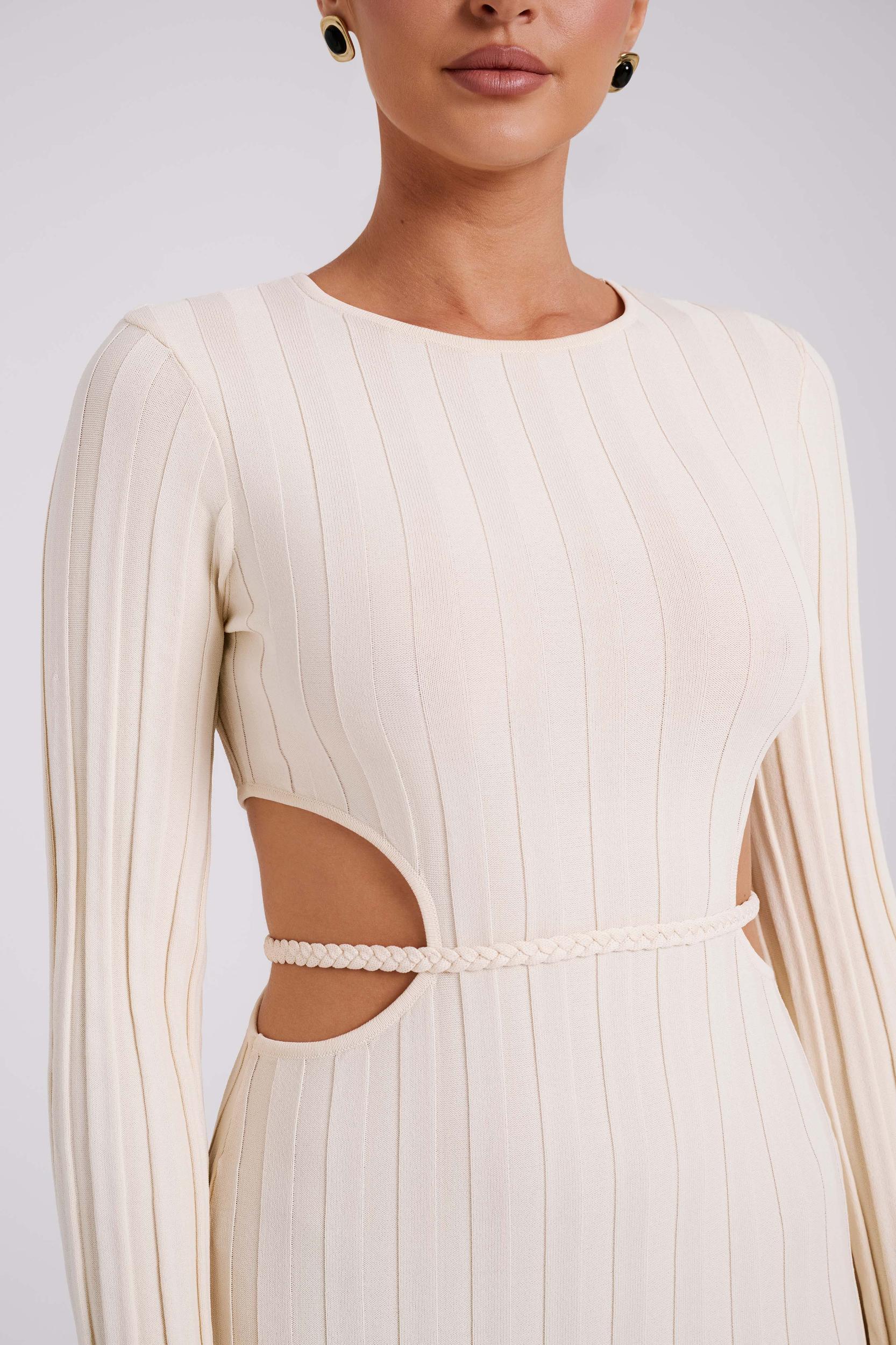 Elodie Knit Midi Dress - Cream Product Image