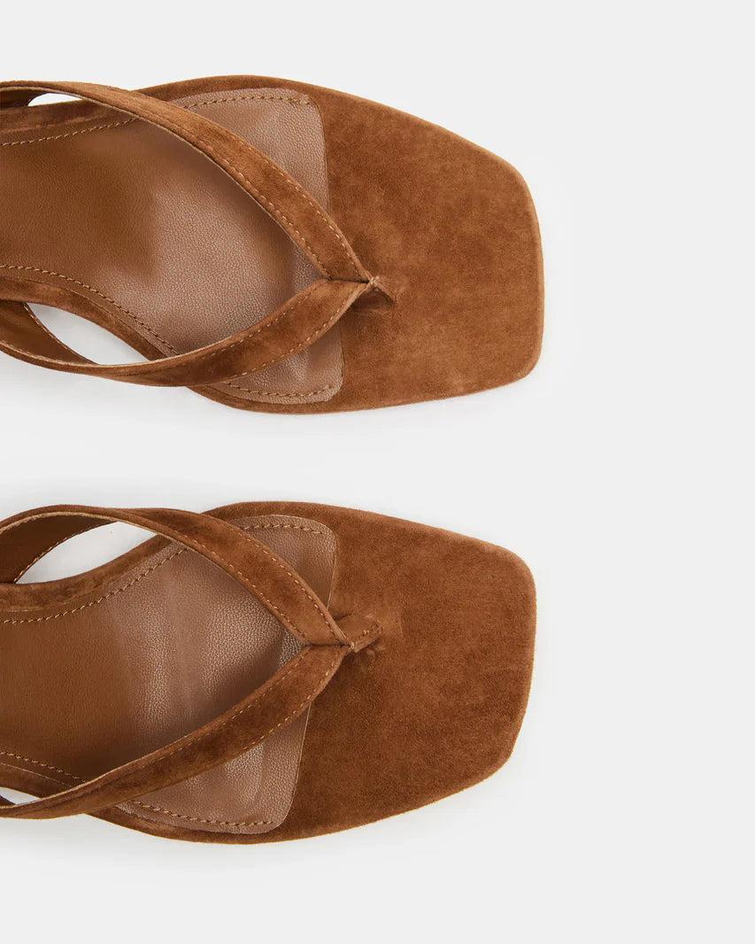 Tracie Chestnut Suede Thong Strap Kitten Heels Product Image