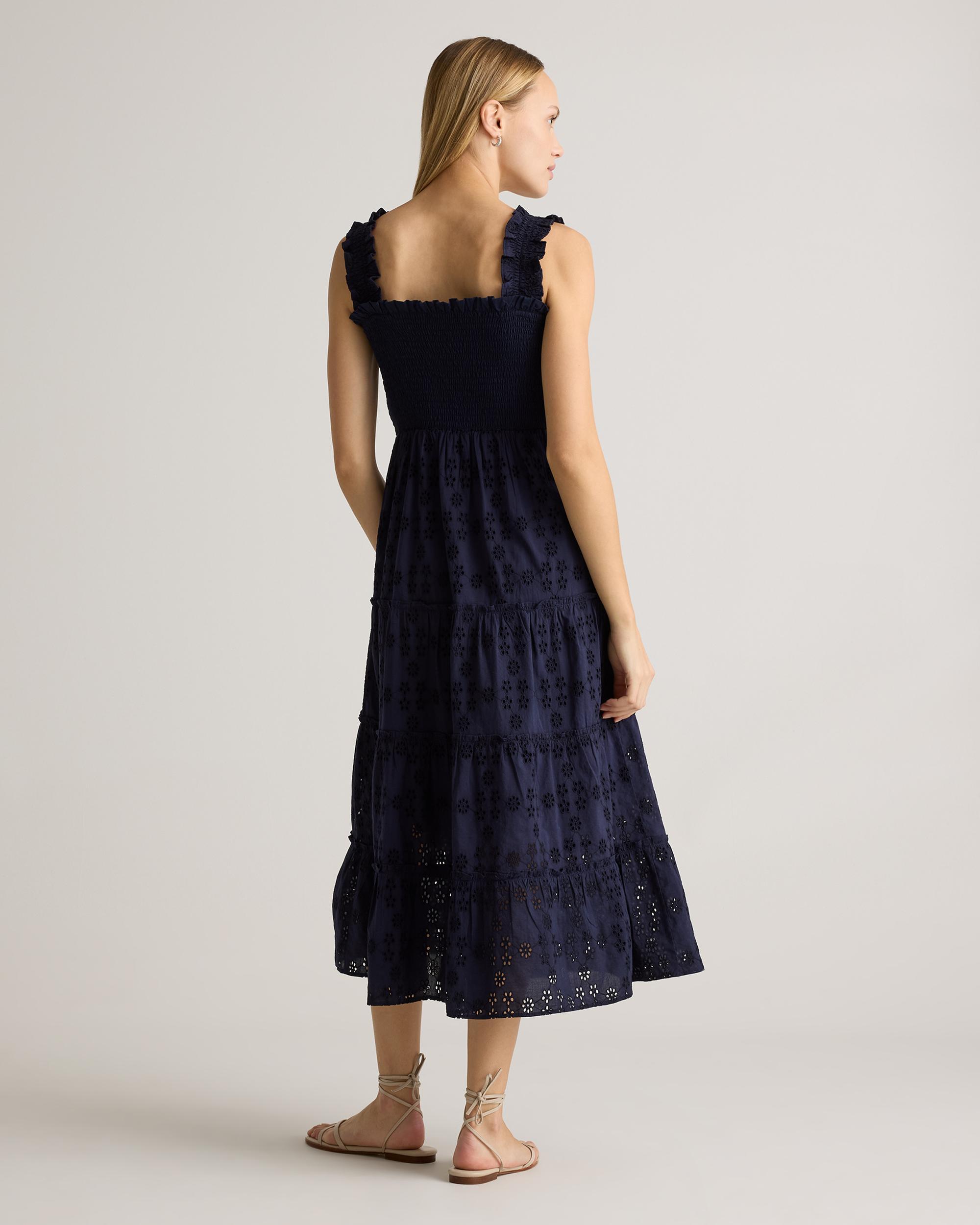 Quince | Women's Smocked Midi Dress Organic Cotton Product Image