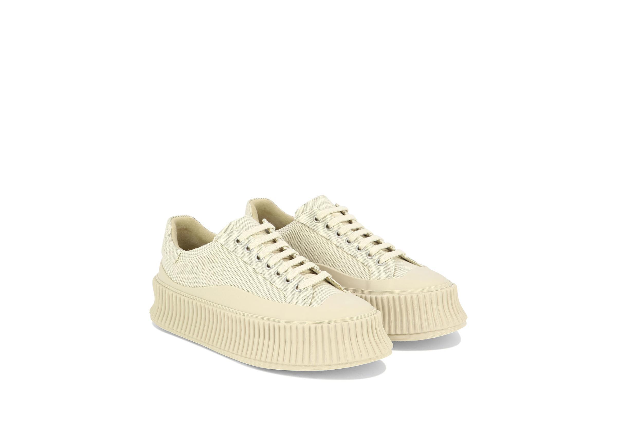 JIL SANDER Low-top Leather Sneakers In Nude Product Image