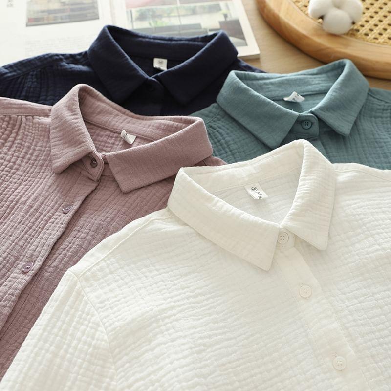 Long-Sleeve Plain Shirt Product Image