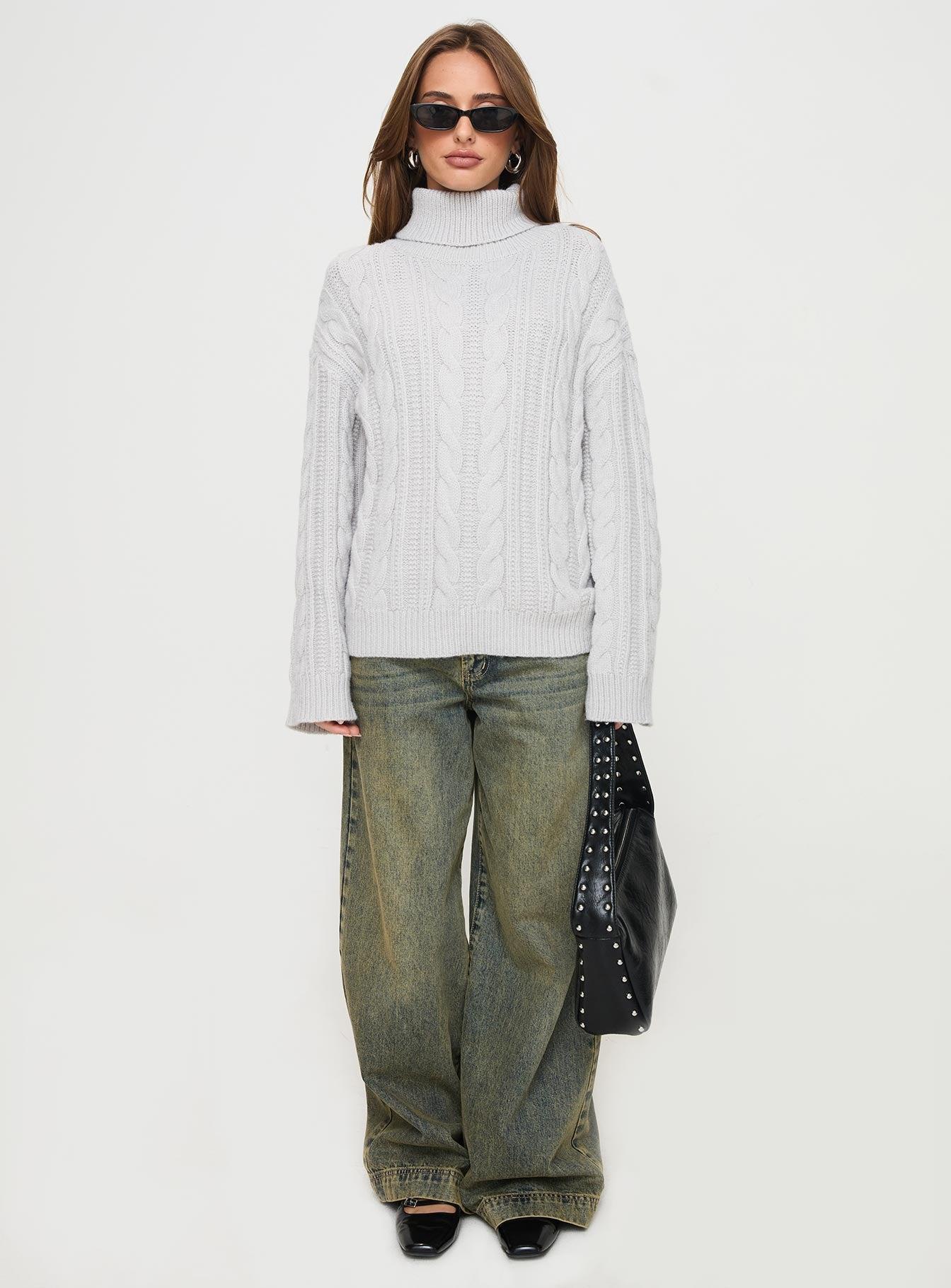 Nyle Knit Sweater Grey Product Image