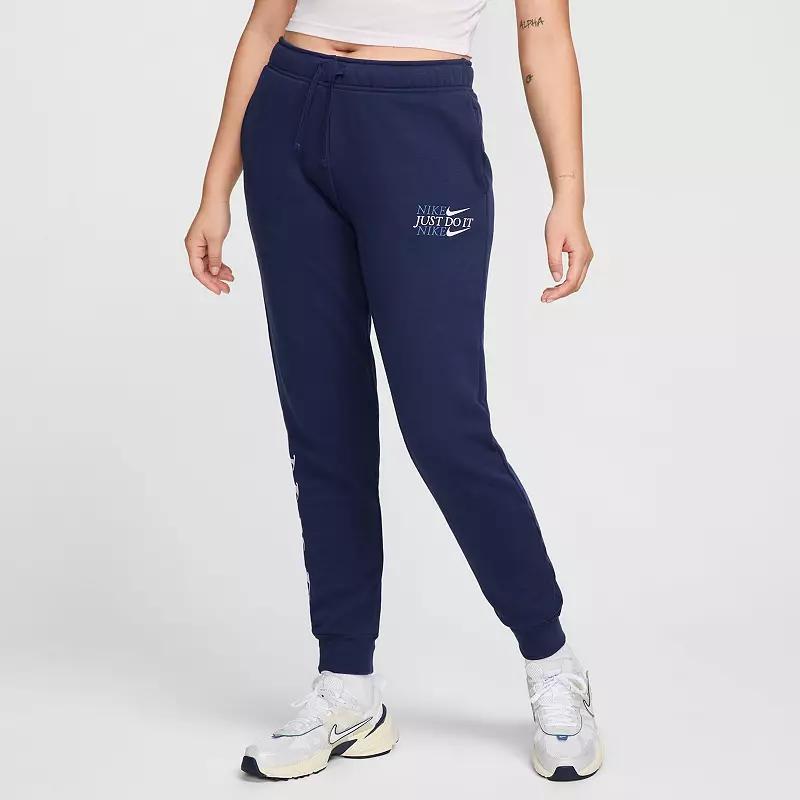 Womens Nike Sportswear Club Fleece Pants Black Navy Product Image