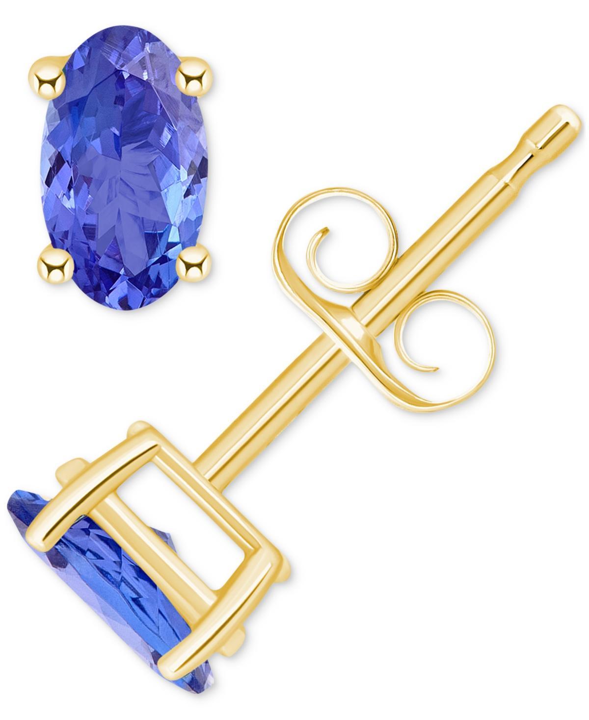 14k Gold Oval Birthstone Stud Earrings, Women's, Red Jul Product Image