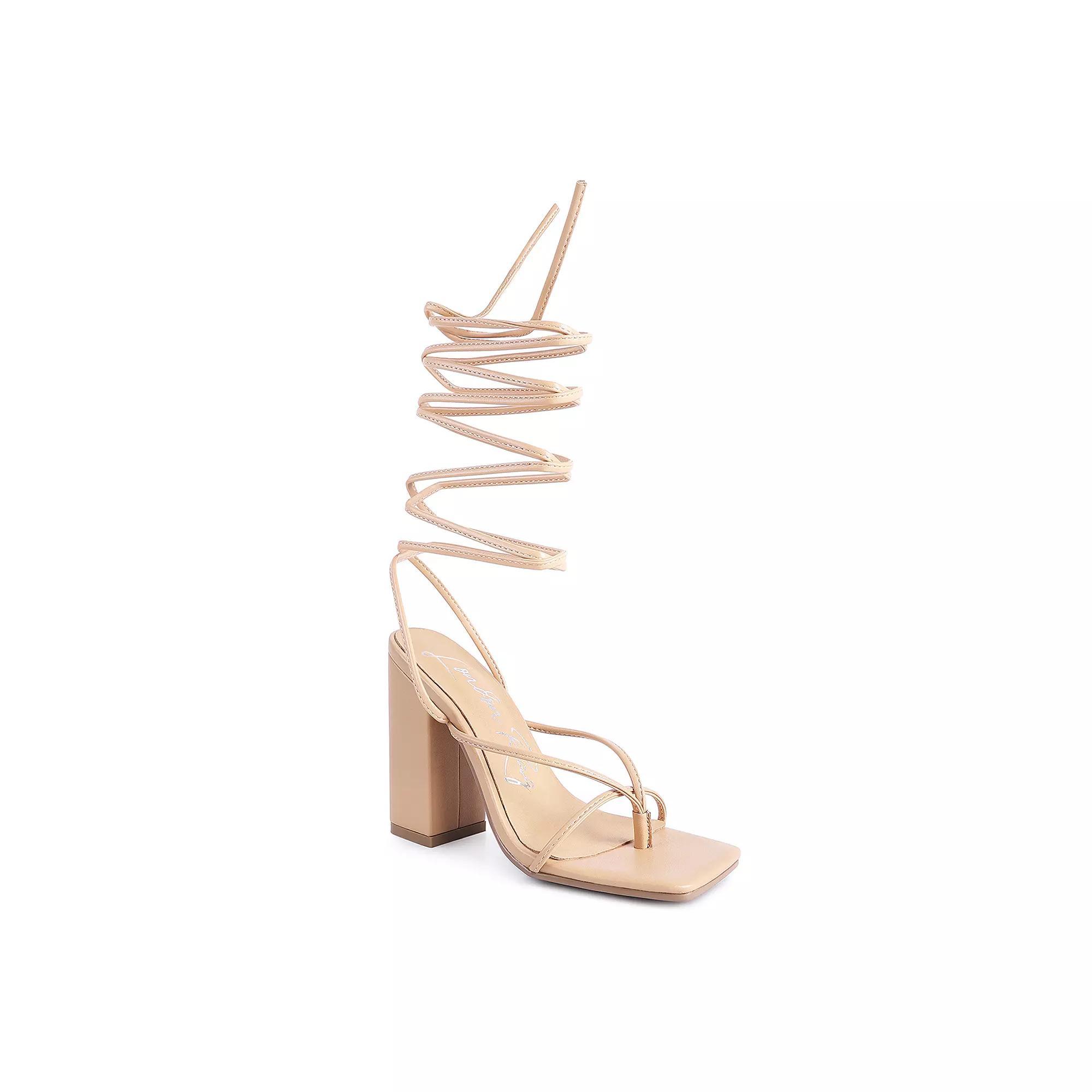London Rag Women's Lace-Up Dress Sandals, Size: 10, Macchiato Product Image