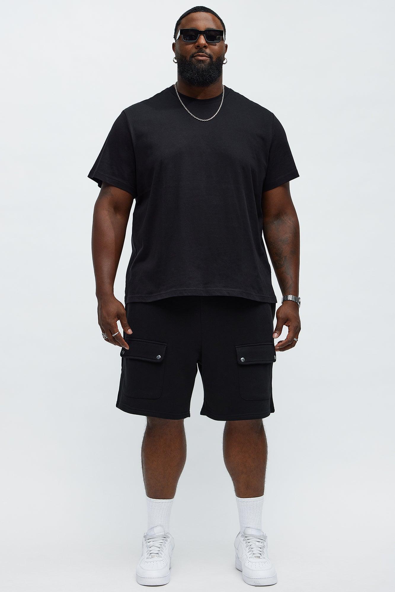 Tyson Relaxed Cargo Snap Shorts - Black Product Image