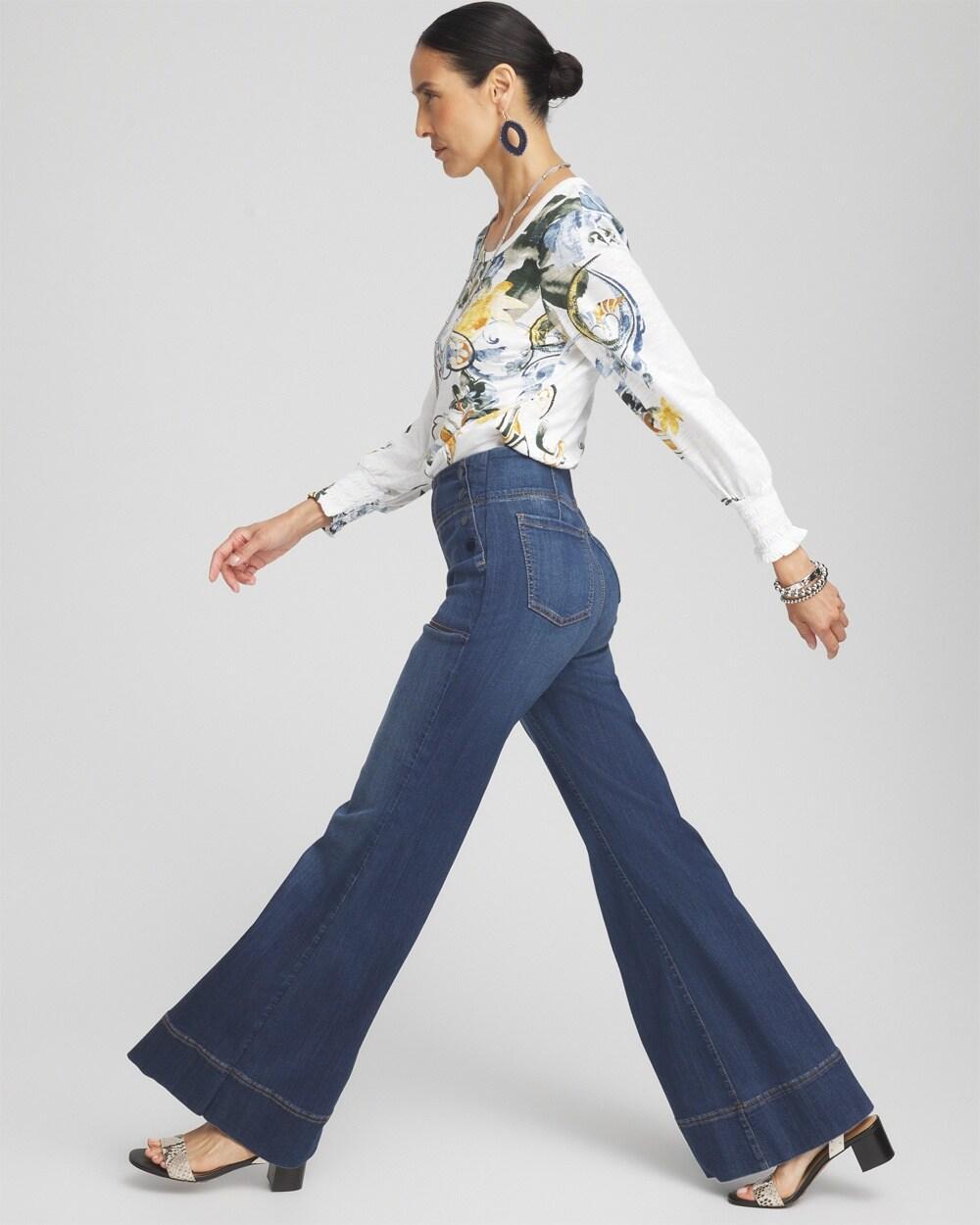 Petite Pull-On Flare Trouser Jeans Product Image