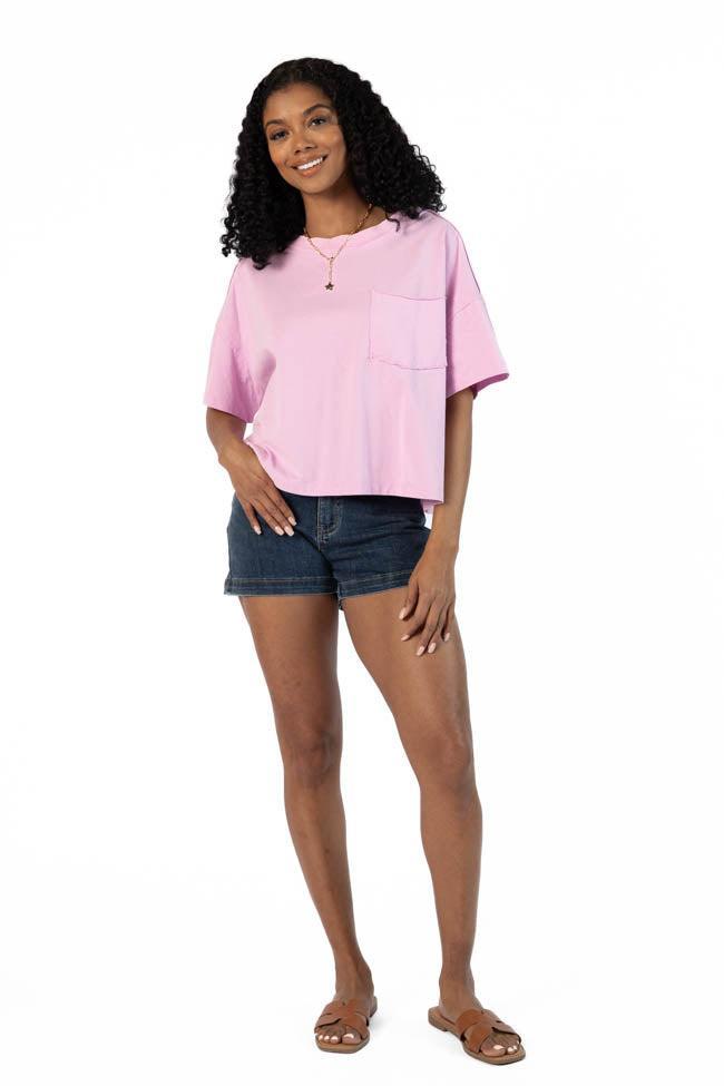 Perfect Staple Purple Soft Knit Pocket Tee SALE Product Image