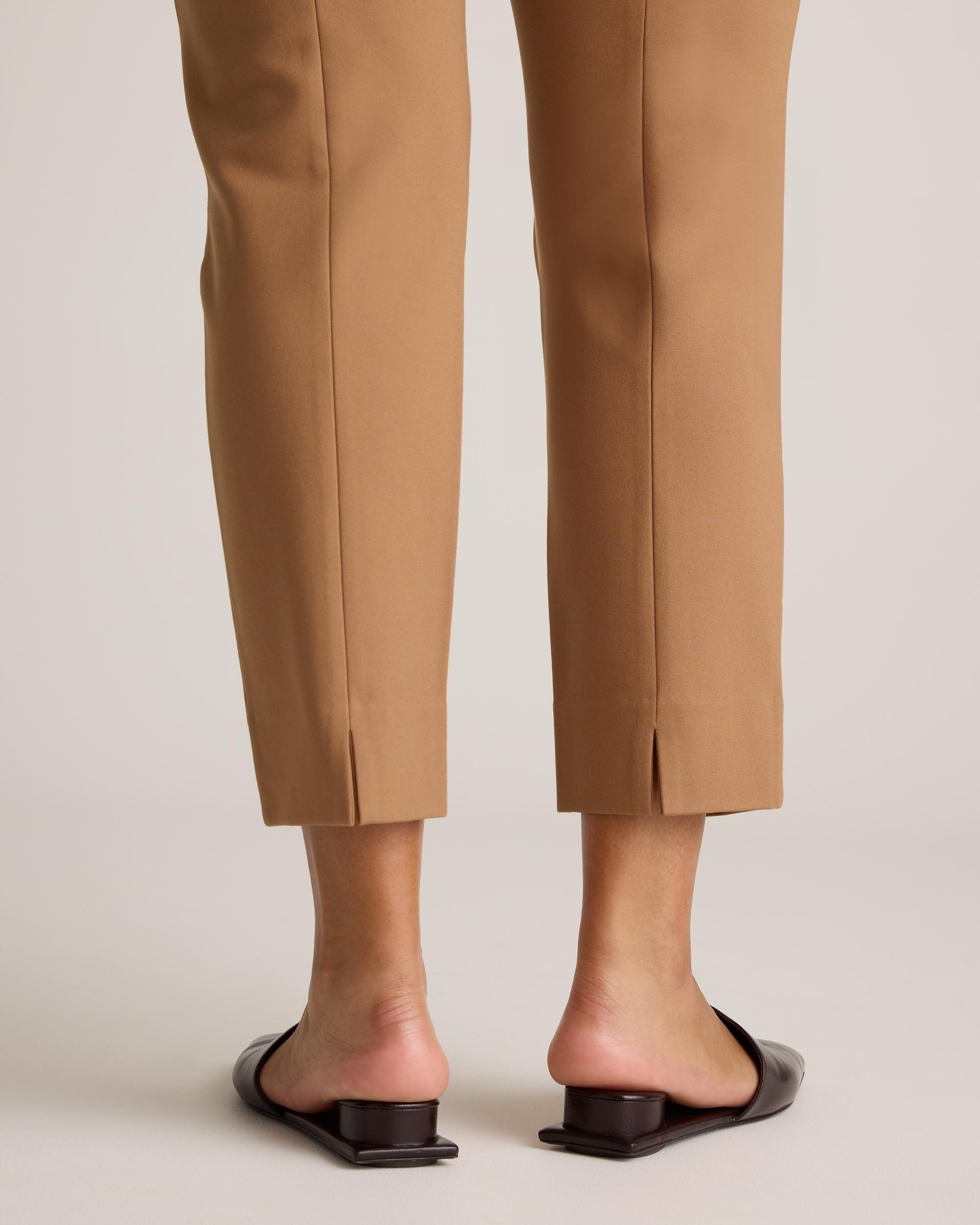 Quince | Women's Ultra-Stretch Ponte Pintuck Ankle Pants Rayon Product Image