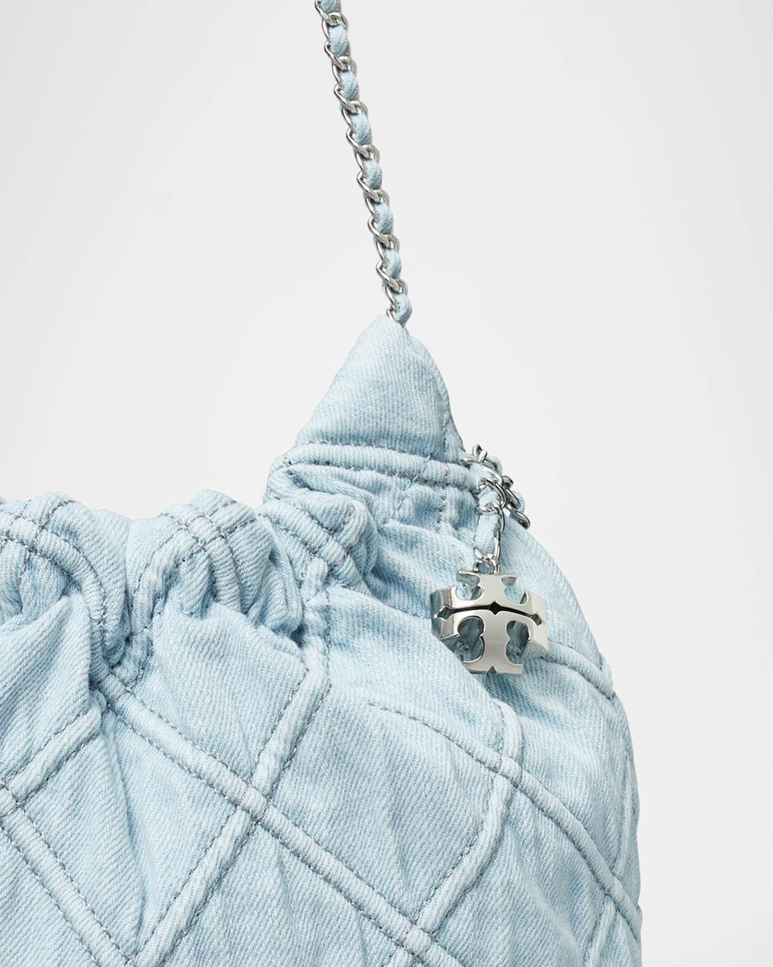 Fleming Mini Quilted Denim Hobo Bag Product Image