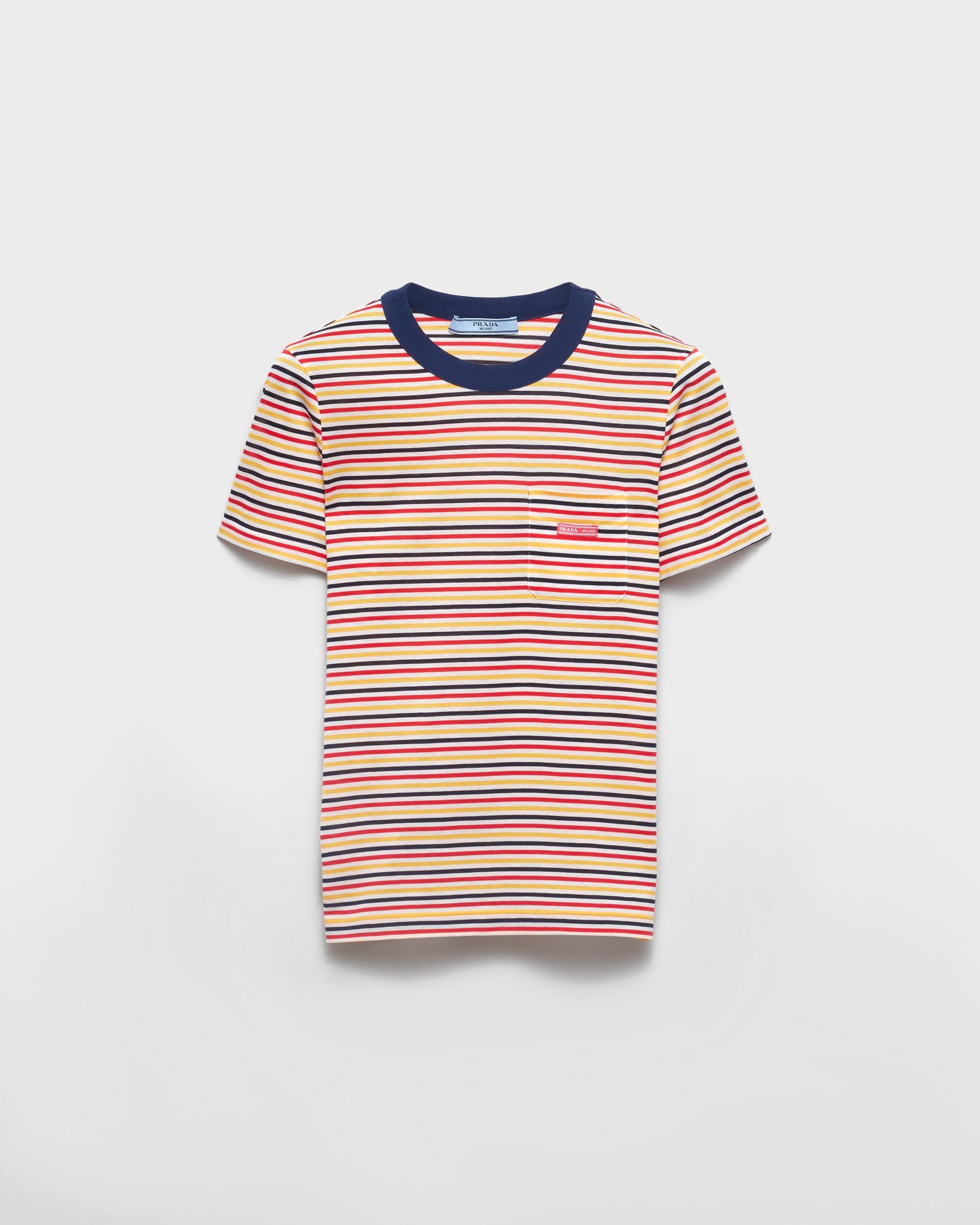 Striped lisle cotton T-shirt Product Image