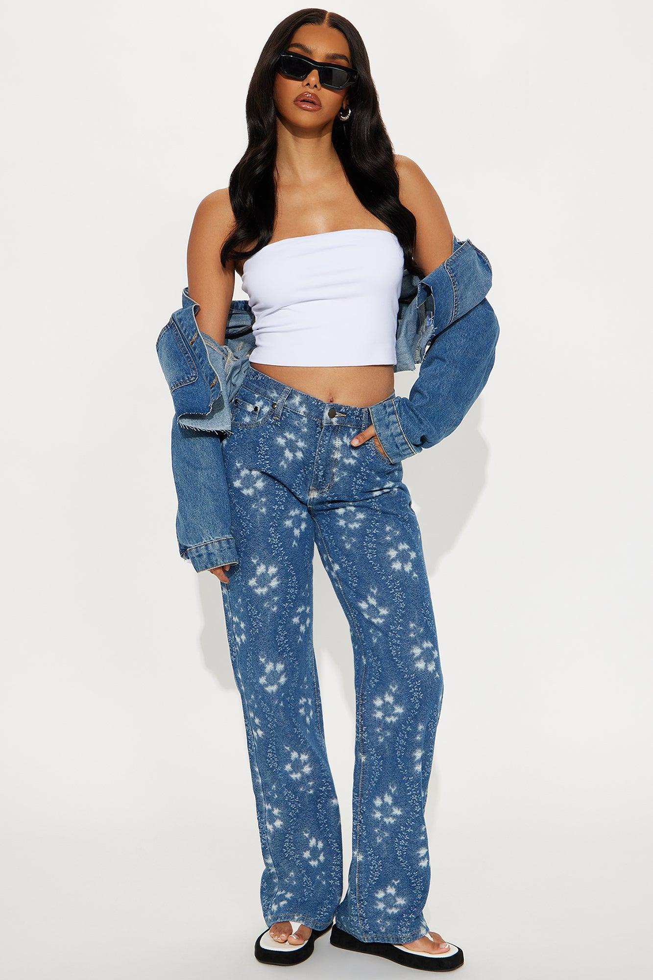 Kaleidoscope Dreams Straight Leg Jeans - Medium Wash Product Image