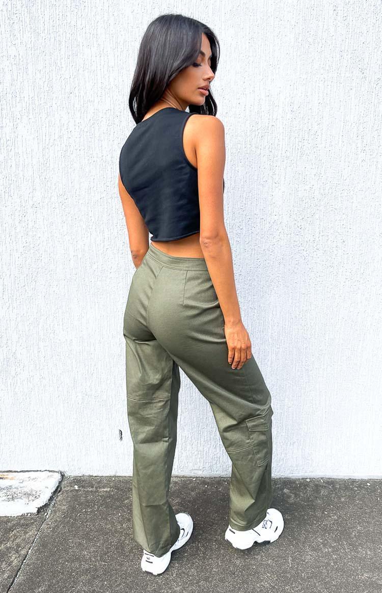 Josie Khaki Cargo Pants Product Image