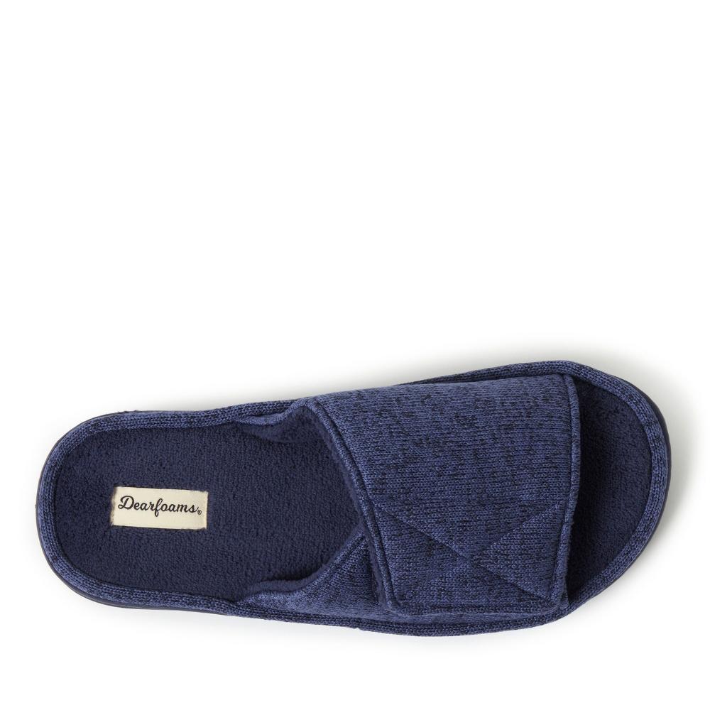 Dearfoams Chase Marled Knit Mens Adjustable Slide Slippers Product Image