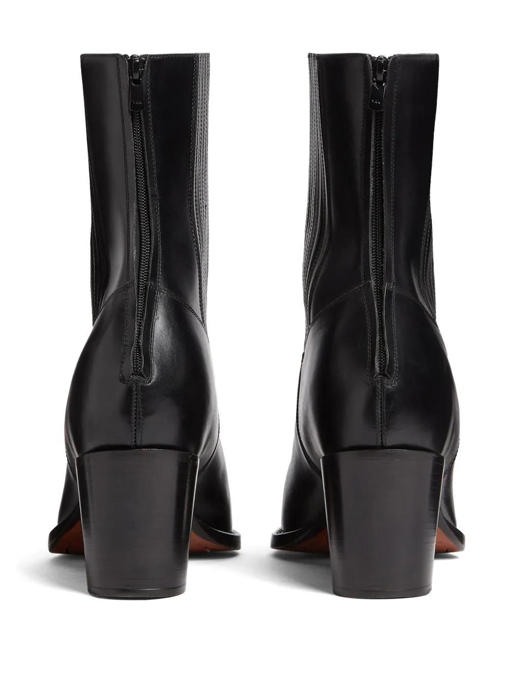 zip-up leather boots Product Image