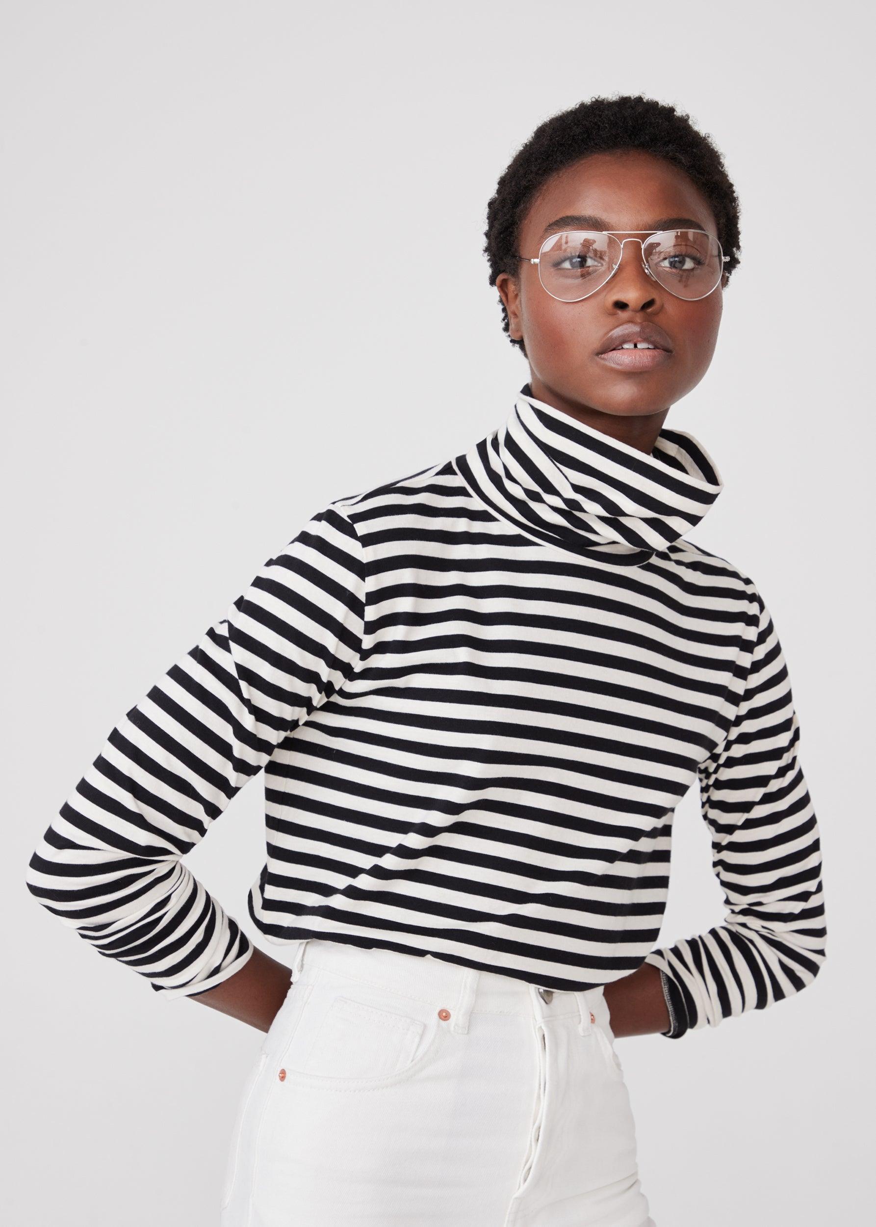 The Turtleneck - Black/Cream Female Product Image