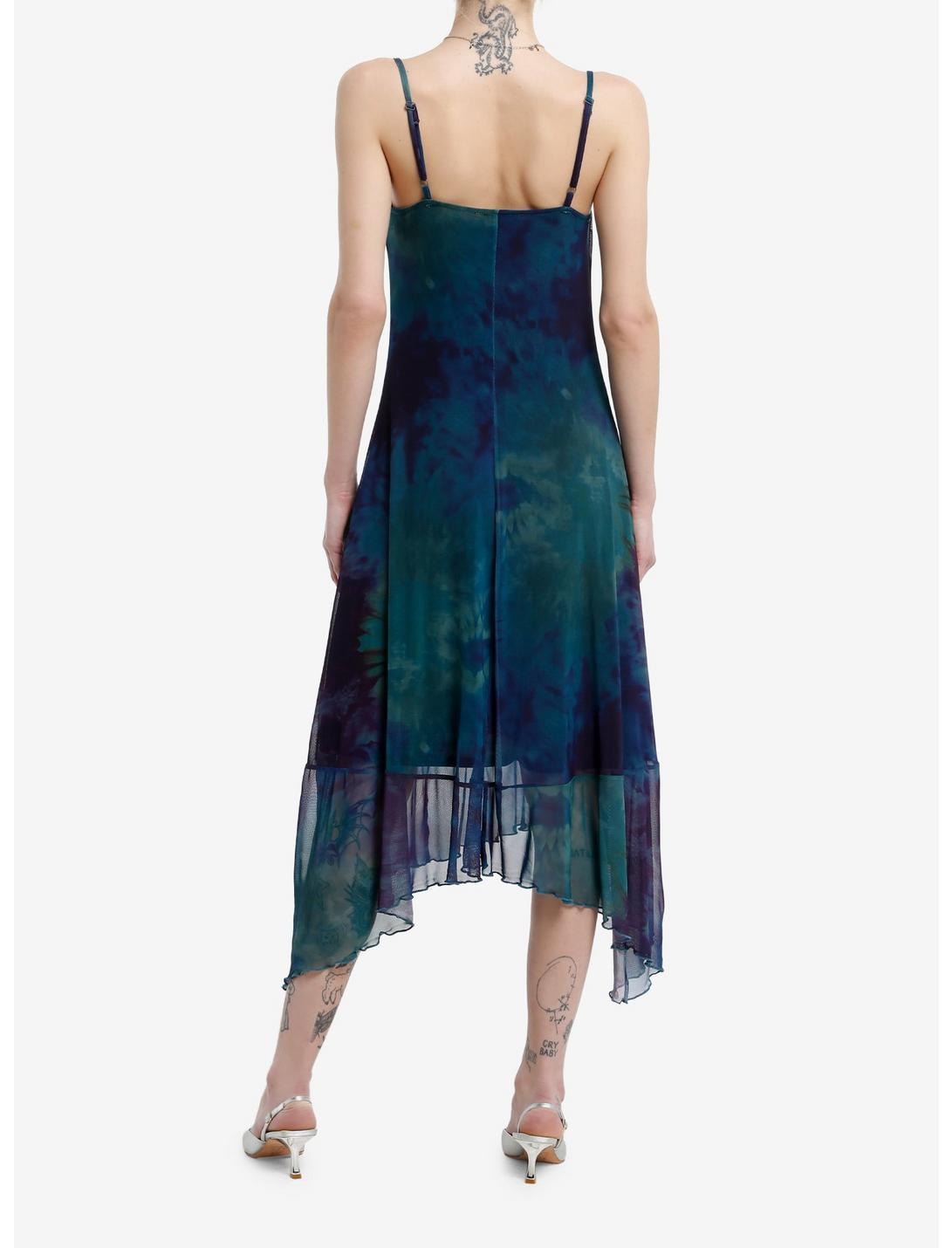 Cosmic Aura Purple & Blue Watercolor Slip Dress Product Image