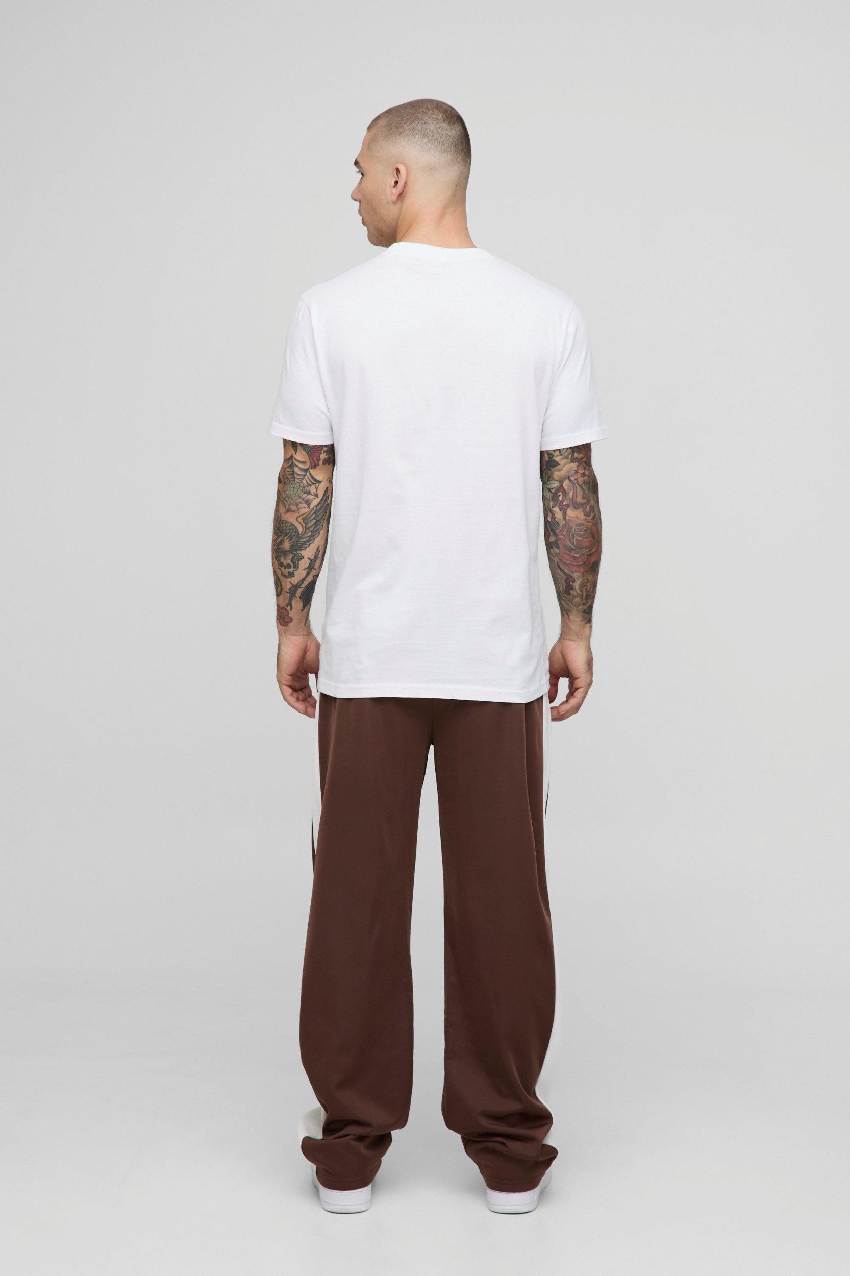 Elasticated Waist Relaxed Fit Side Panel Track Pants | boohooMAN USA Product Image