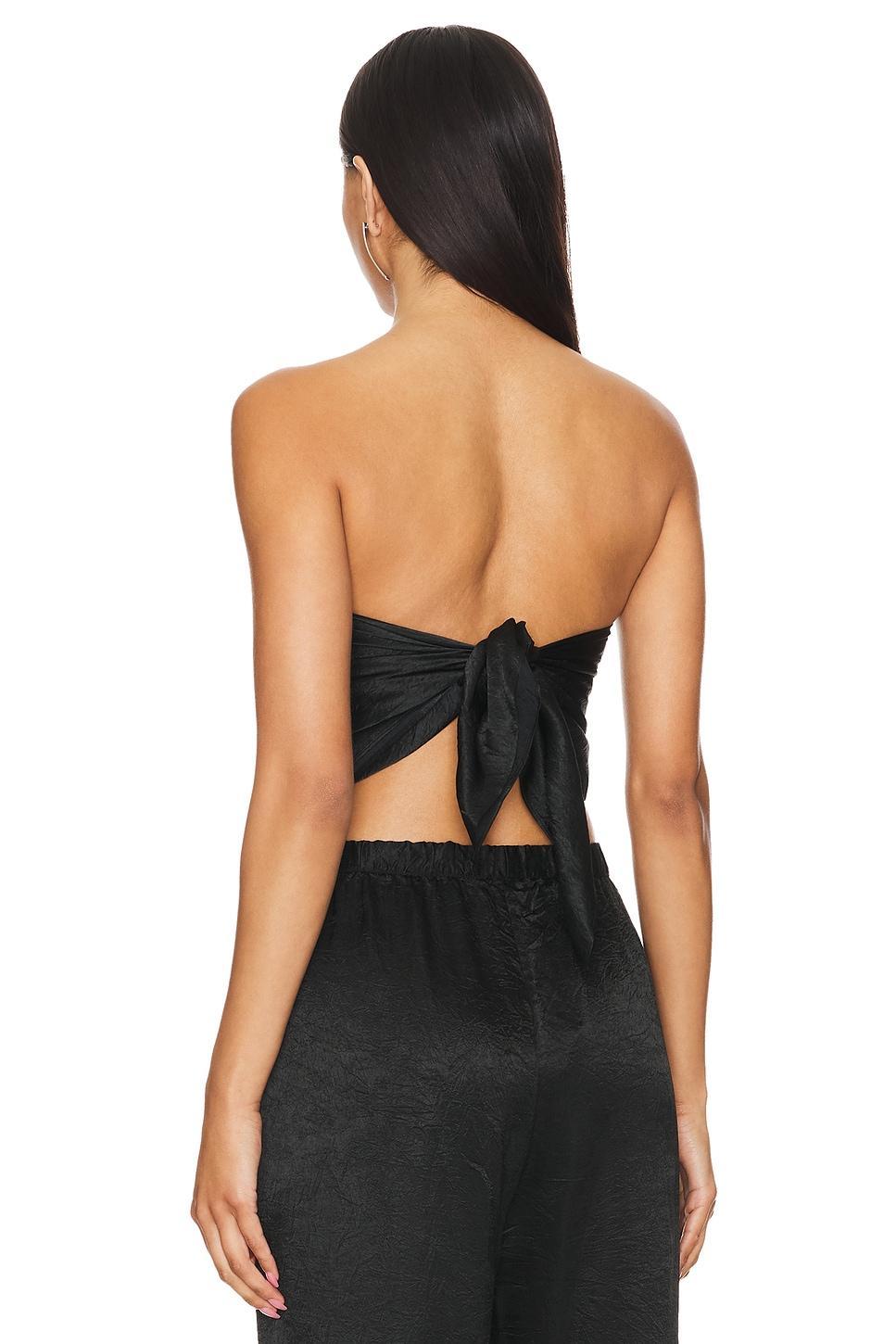 Textured Satin Scarf Top Enza Costa Product Image