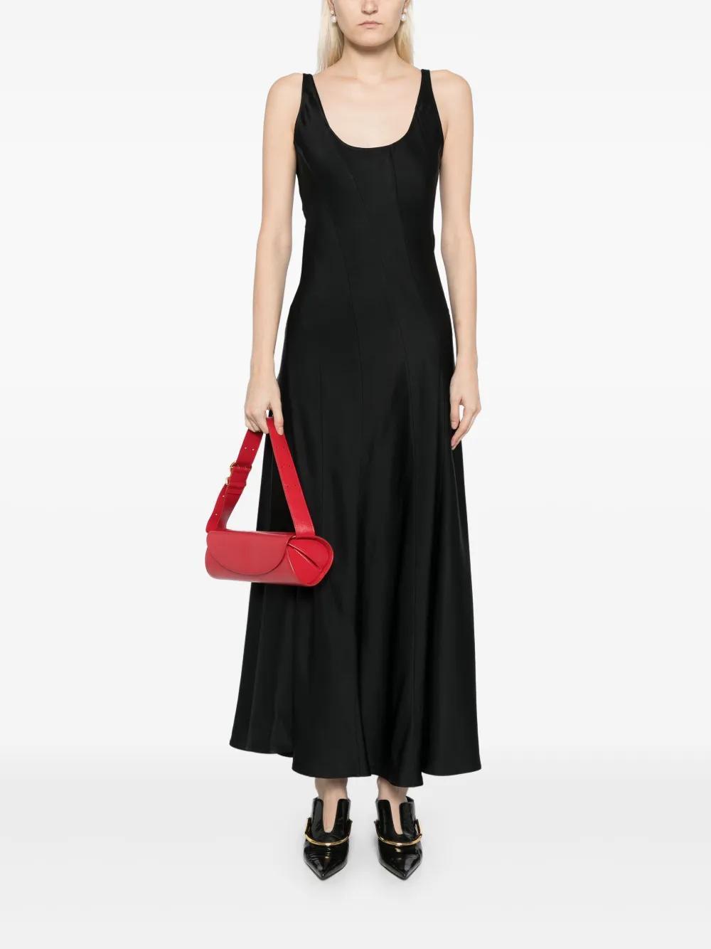 JIL SANDER Bouclé-knit Cotton-blend Maxi Dress In Black Product Image