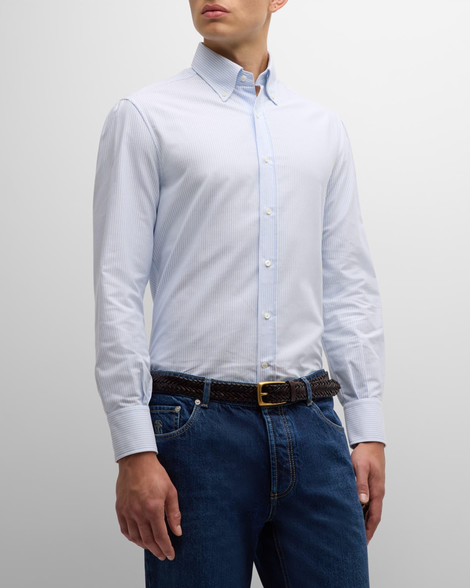 Men's Cotton Pinstripe Sport Shirt Product Image