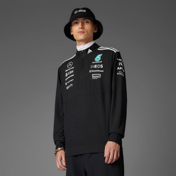 adidas MERCEDES - AMG PETRONAS FORMULA ONE TEAM 1/4 ZIP Black XL Mens Product Image