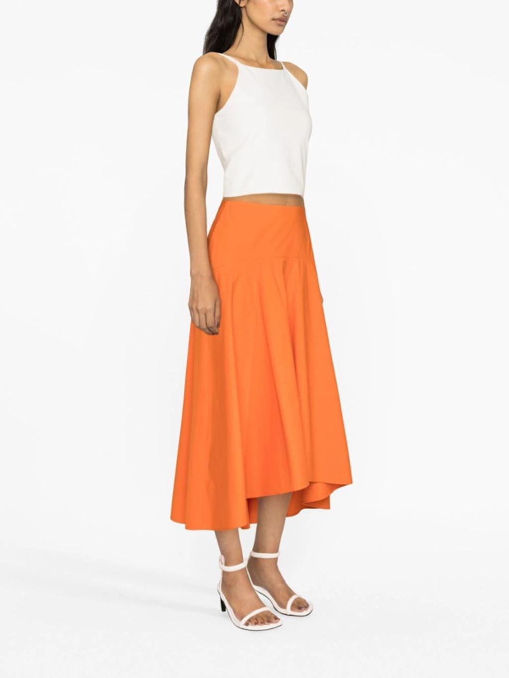 FABIANA FILIPPI Cotton Midi Skirt In Orange Product Image