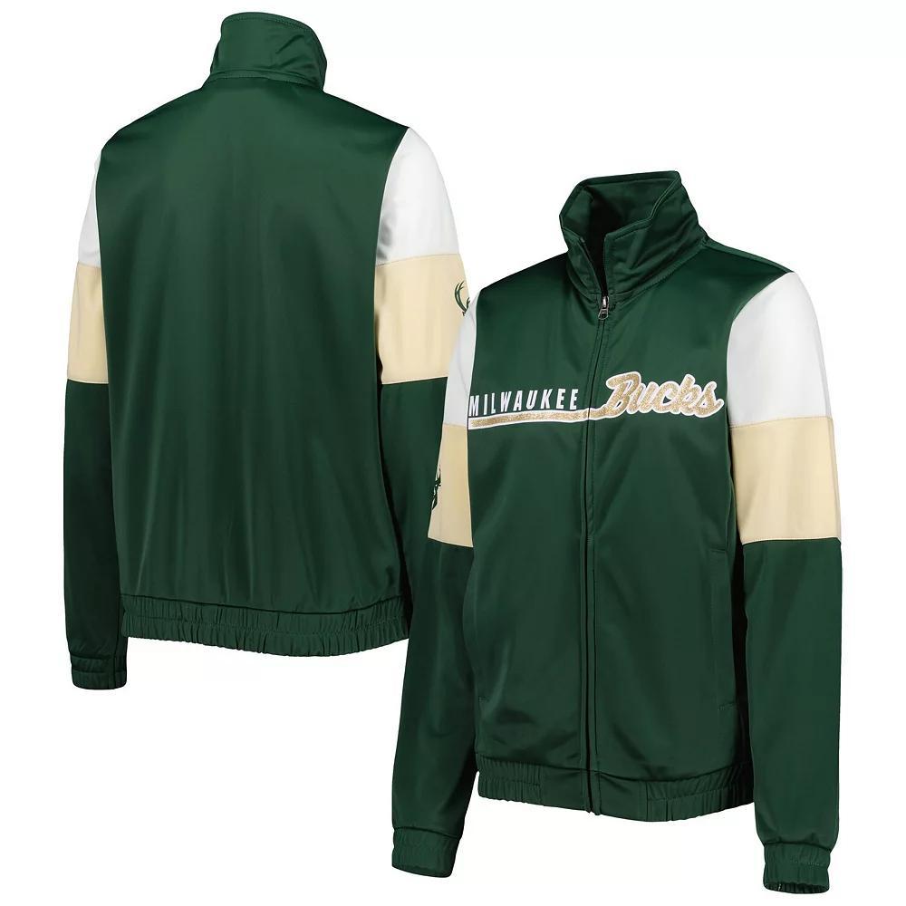 Women's G-III 4Her by Carl Banks Hunter Green Milwaukee Bucks Change Up Full-Zip Track Jacket, Size: Medium, Team Product Image