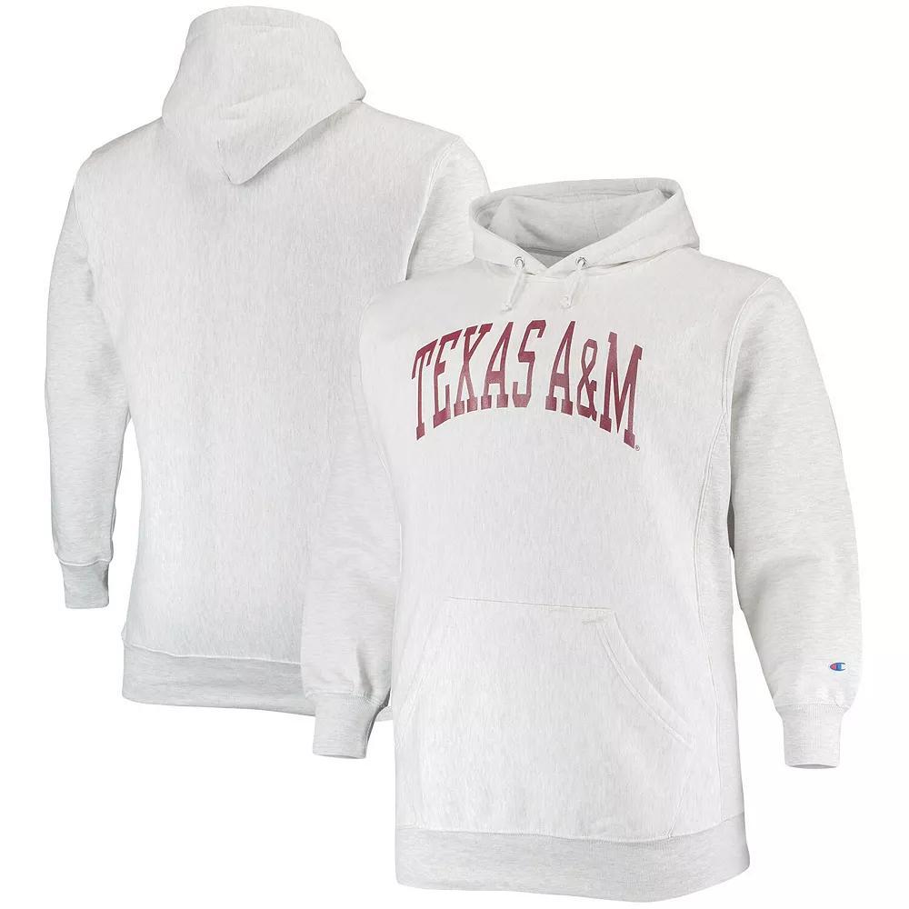 Men's Champion Heathered Gray Texas A&M Aggies Big & Tall Reverse Weave Fleece Pullover Hoodie Sweatshirt, Size: 4XB, Grey Product Image